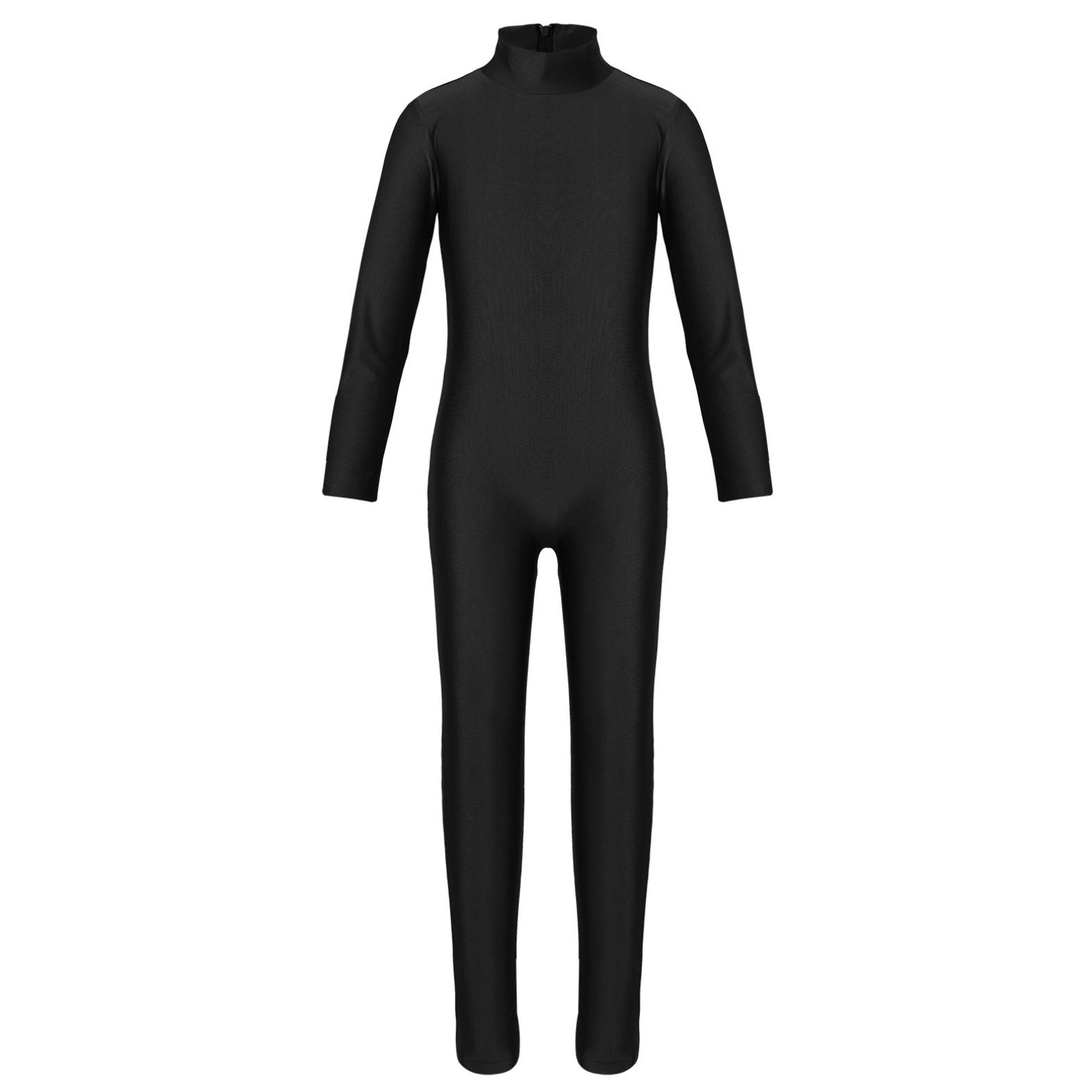Inlzdz Kinderen meisjes lange mouw dans gymnastiek turnpakje unitard volledige lengte bodysuit kostuum danskleding 3-4 Years