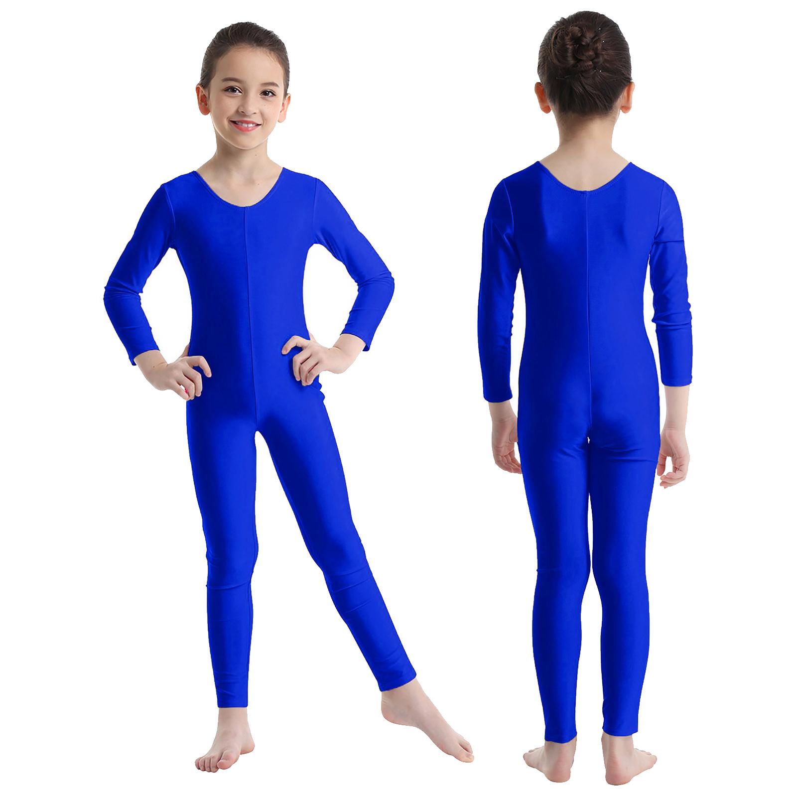 Daenrui Kinderen Meisjes Stijlvolle Kleding Lange Mouwen Ballet Dans Gymnastiek Turnpakje Jumpsuit Dancewear 8-10 Years