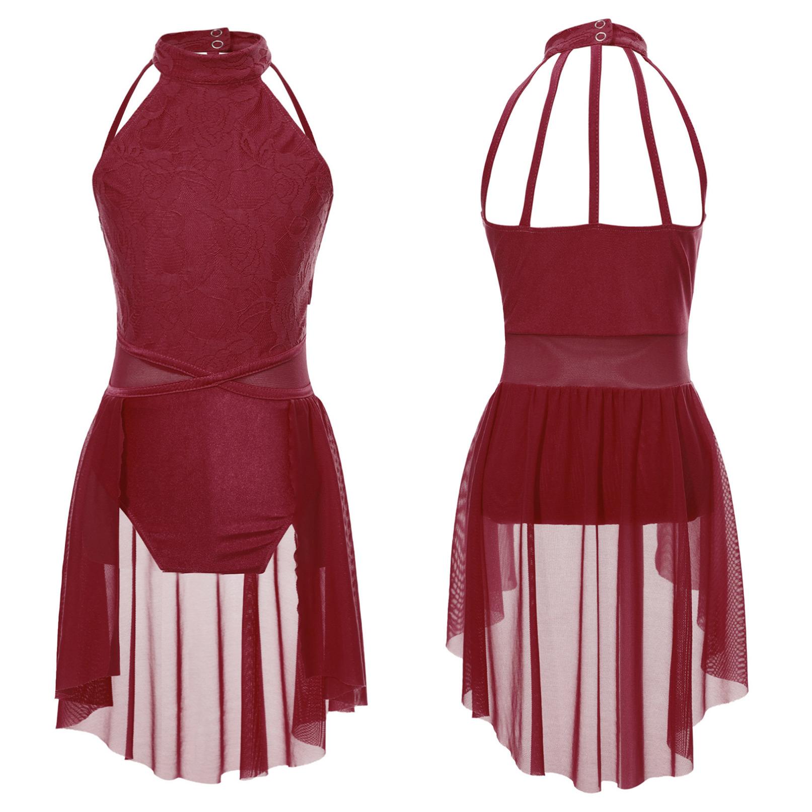 WinYing Kinderen Meisjes Lyrische Dans Jurk Pailletten Danskostuum Ballet Tutu Rok Turnpakje Danskleding Ballerina Outfit 5-6 Years