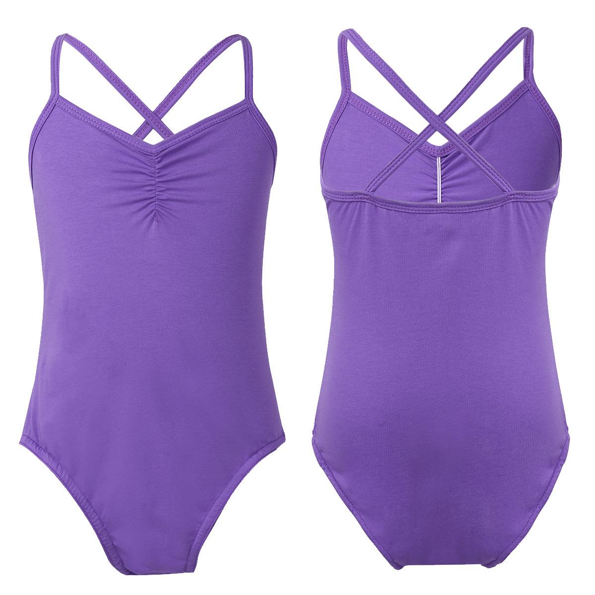 Sywiyi Kleine grote meisjes klassieke spaghettibandjes gekruist terug ballet turnpakje danskostuums gymnastiek jumpsuit 12-14 Years
