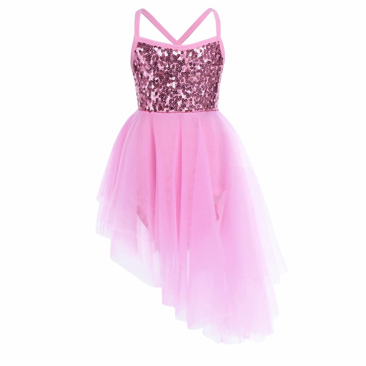 Yeahdor Meisjes Pailletten Ballet Tutu Jurk Kinderen Tule Lyrische Dans Gymnastiek Turnpakje Jurk Ballerina Danskleding 4-5 Years