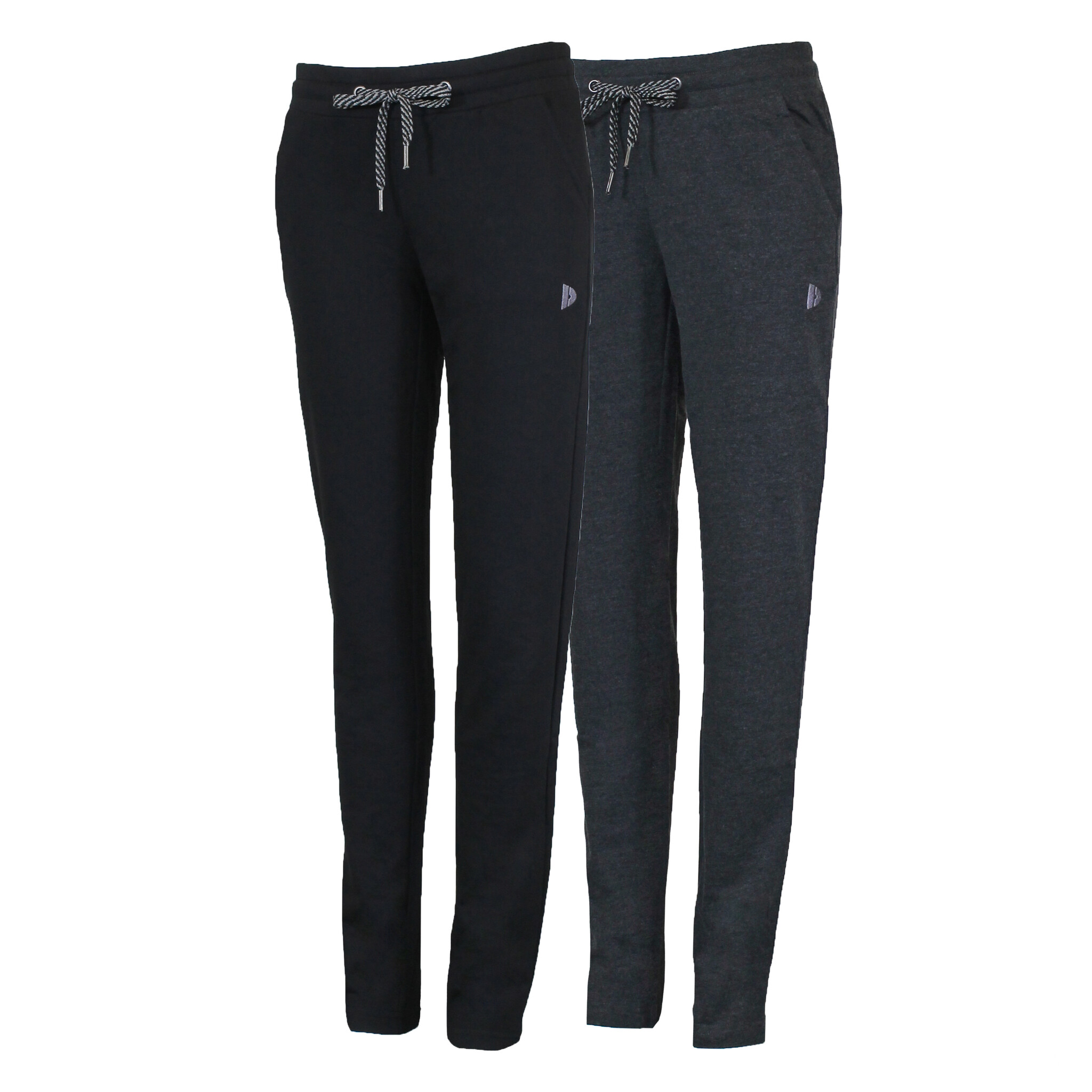 Donnay Donnay Dames - 2-Pack -Joggingbroek rechte pijp Lily - Zwart & Grijs