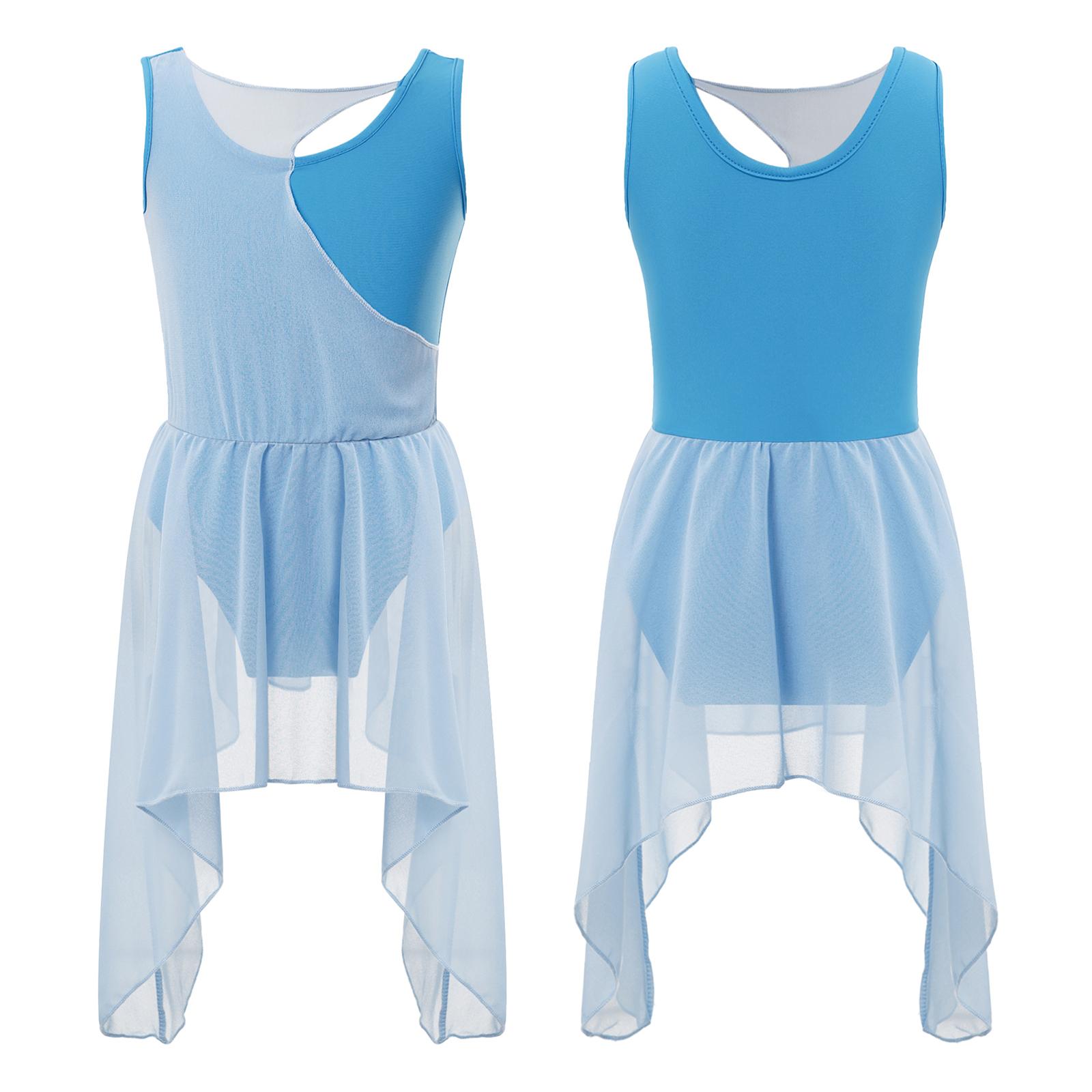 Sywiyi Kinderen Meisjes Hedendaagse Dans Kostuum Onregelmatige Tutu Rok Ballet Dans Leotard Ballroom Lyrische Dans Jurk 9-10 Years