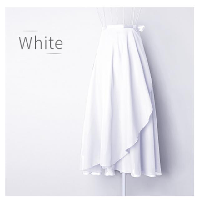 QGOOD Chiffon Ballet Tutu Dansrok Dansschaats Wikkel Sjaal Gymnastiek Ballerina Lyrische Lange Balletrok Vrouwen Ballet Dansjurk One Size wit