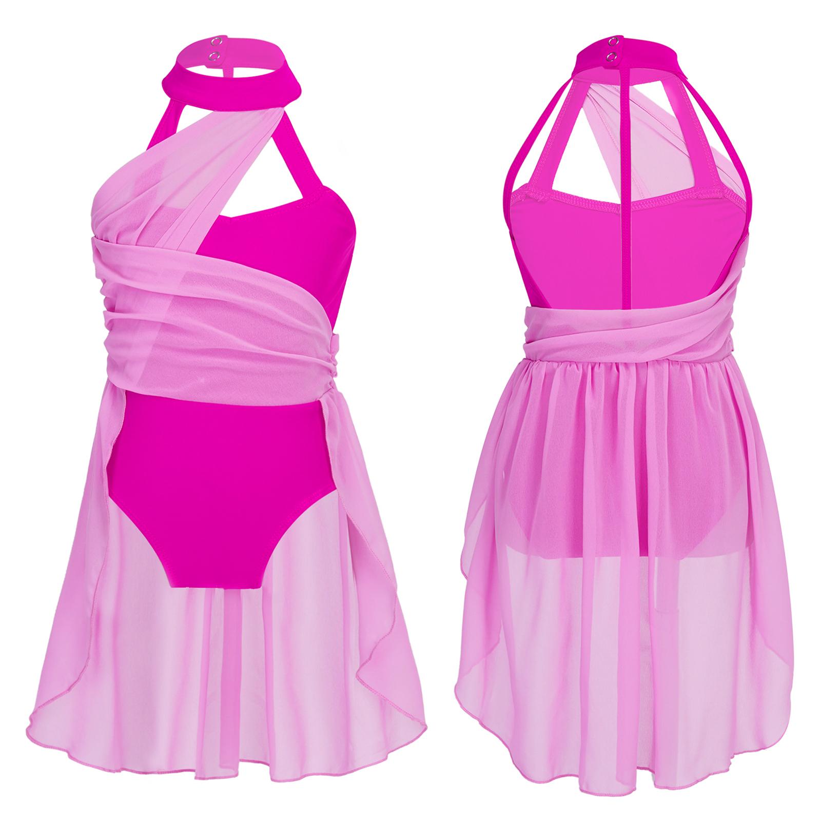 Manyakai Kinderen Meisjes Mouwloos Lyrisch Leotard Chiffon Jurk Gymnastiek Prestatie Kostuum Meisjes Geschenken 5-6 Years