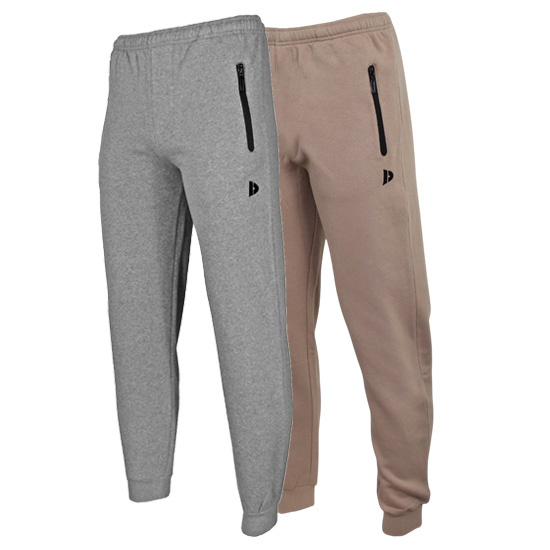 Donnay Donnay Heren - 2-Pack - Joggingbroek Jack - Zilvergrijs & Taupe Grey