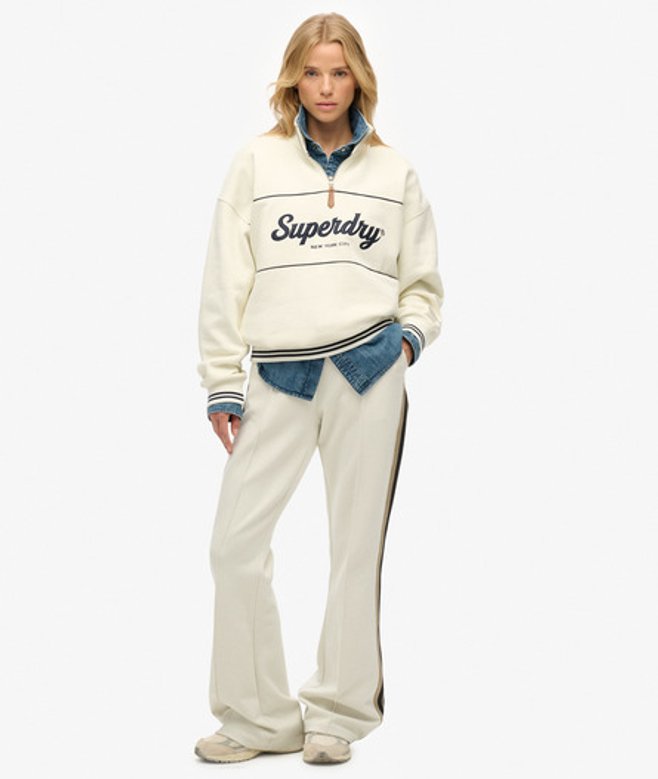 Superdry Studios Stripe Straight Joggingbroek White