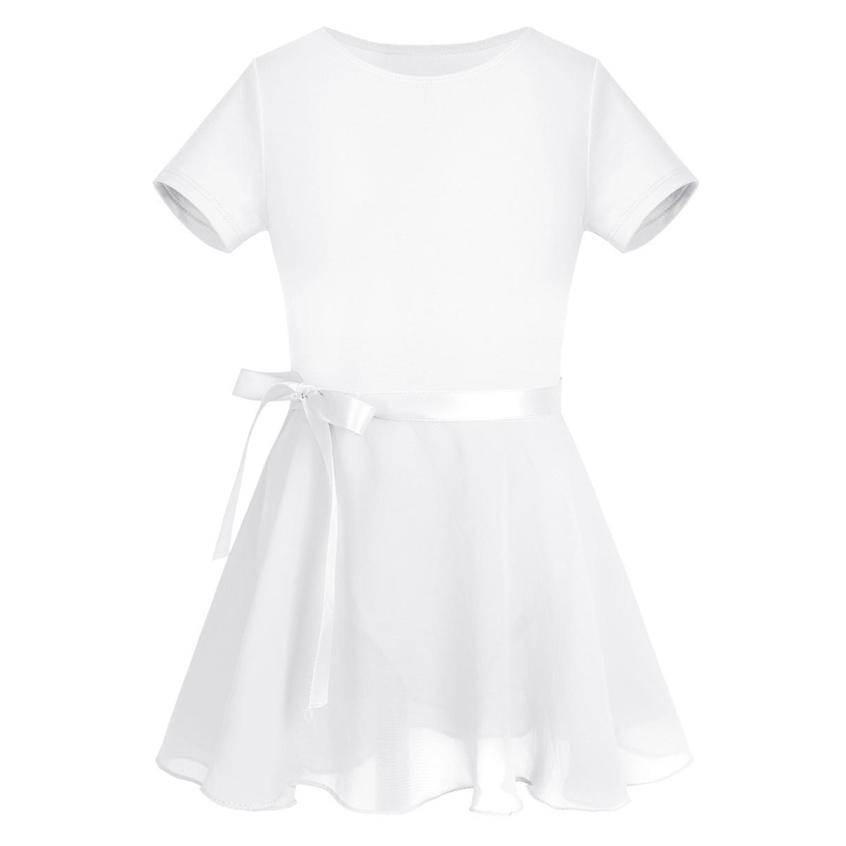 Inlzdz Kinderen Meisjes Dans Ballet Jurk Korte Mouwen Gymnastiek Leotard met Tutu Rok Sets 12-14 Years