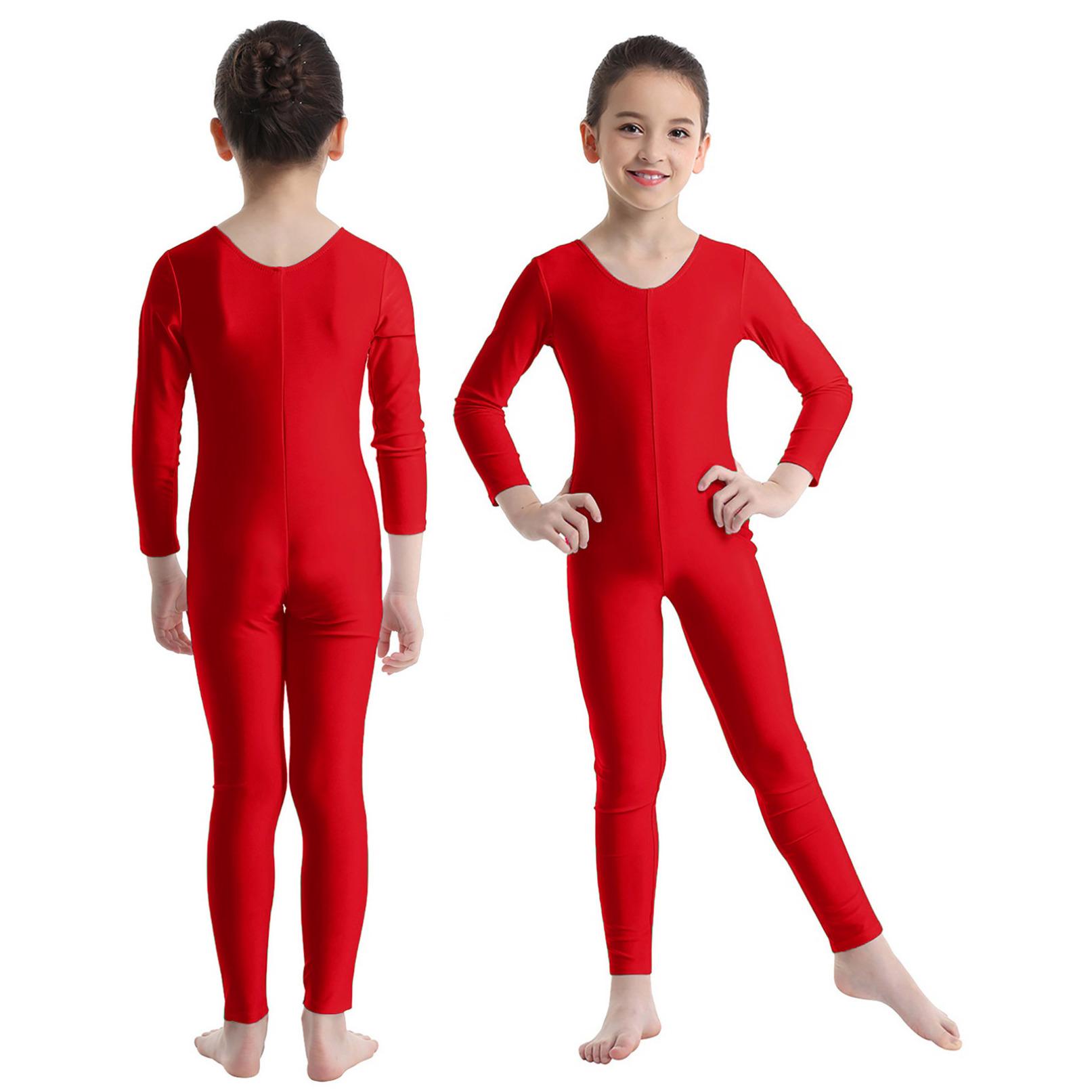 Daenrui Kinderen Meisjes Stijlvolle Kleding Lange Mouwen Ballet Dans Gymnastiek Turnpakje Jumpsuit Dancewear 10-12 Years