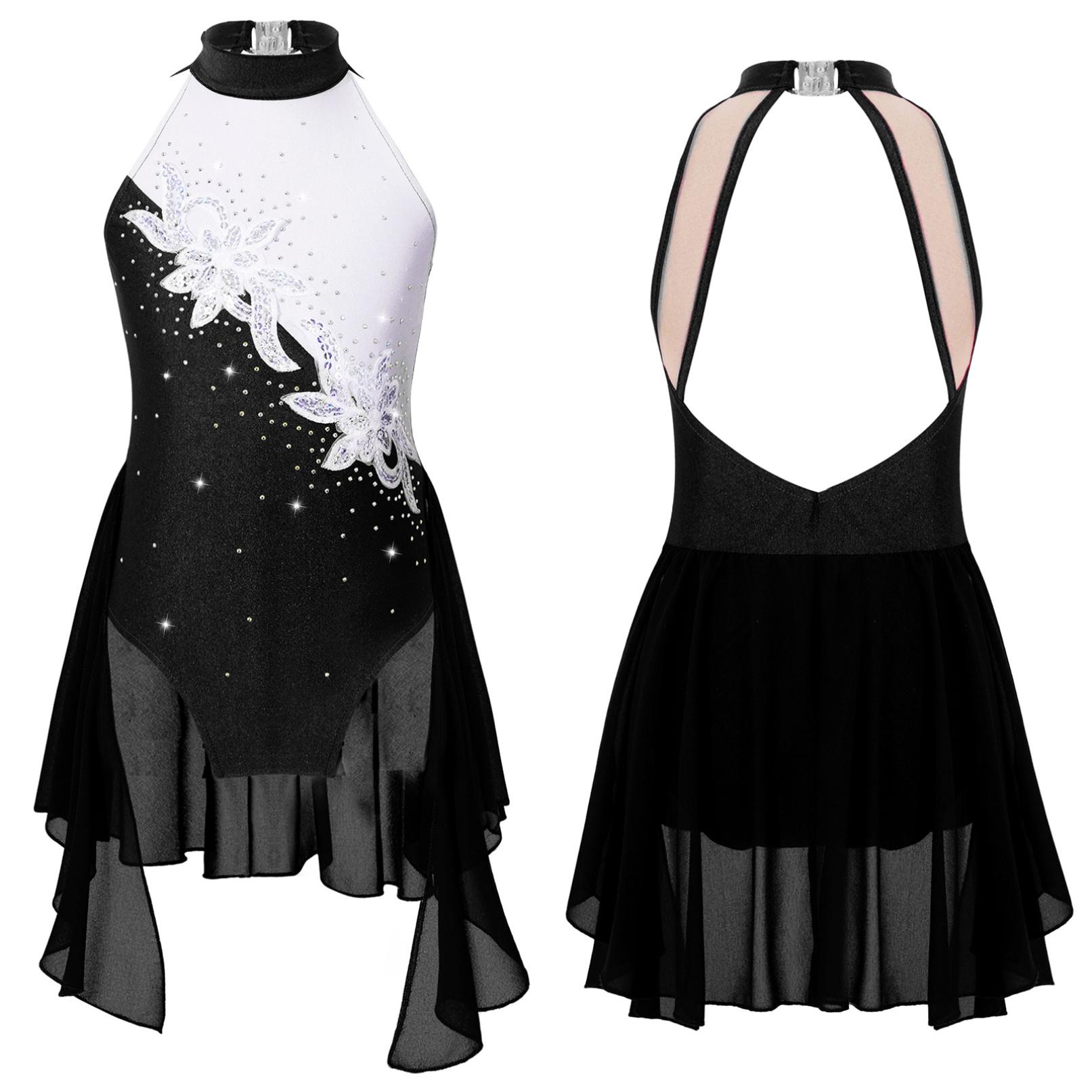 WinYing Kid Meisjes Ballet Gymnastiek Turnpakje Jurk Strass Pailletten Lyrische Dans Figuur Schaatsen Jurk Ballerina Stadiumkostuums 5-6 Years