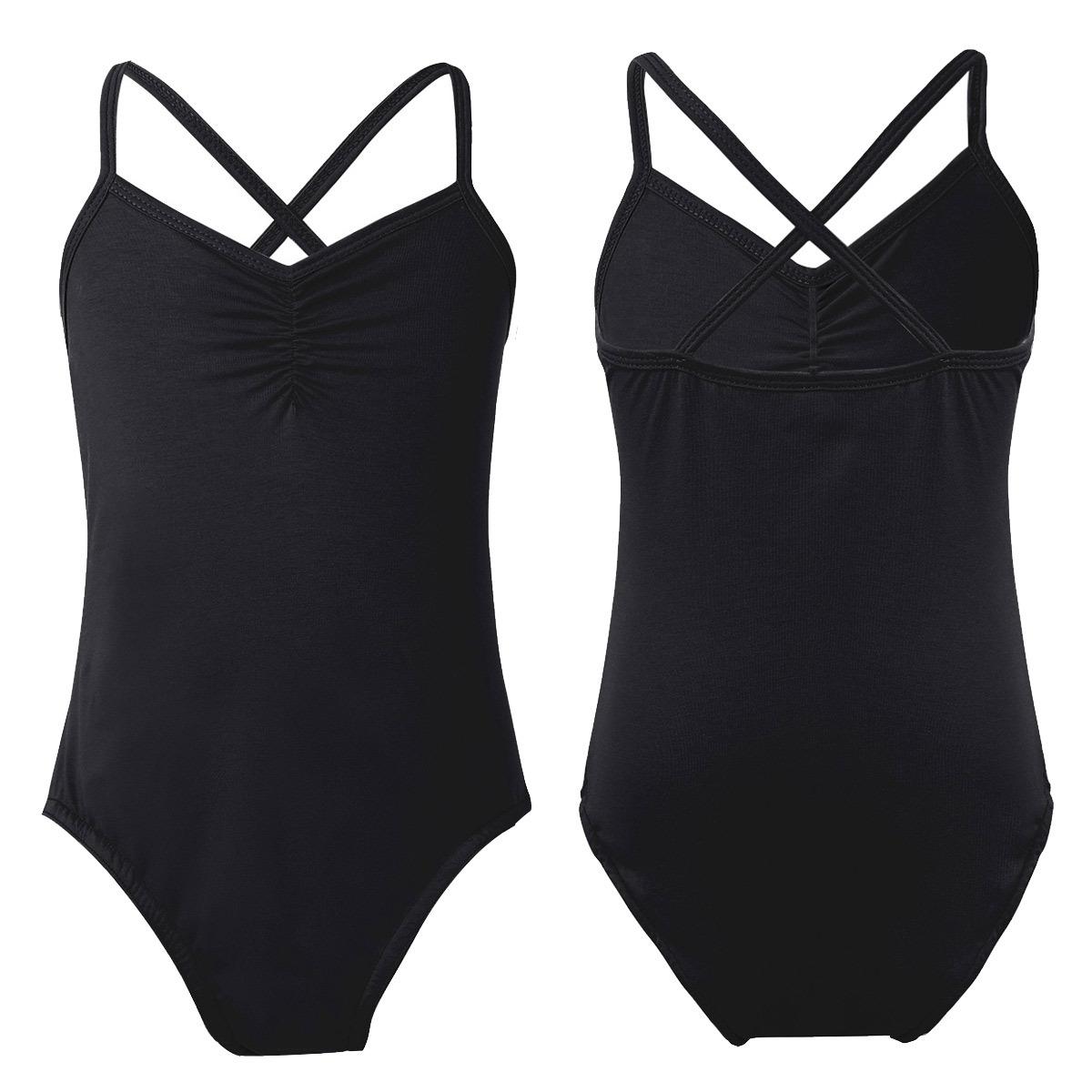 Sywiyi Kleine grote meisjes klassieke spaghettibandjes gekruist terug ballet turnpakje danskostuums gymnastiek jumpsuit 10-12 Years
