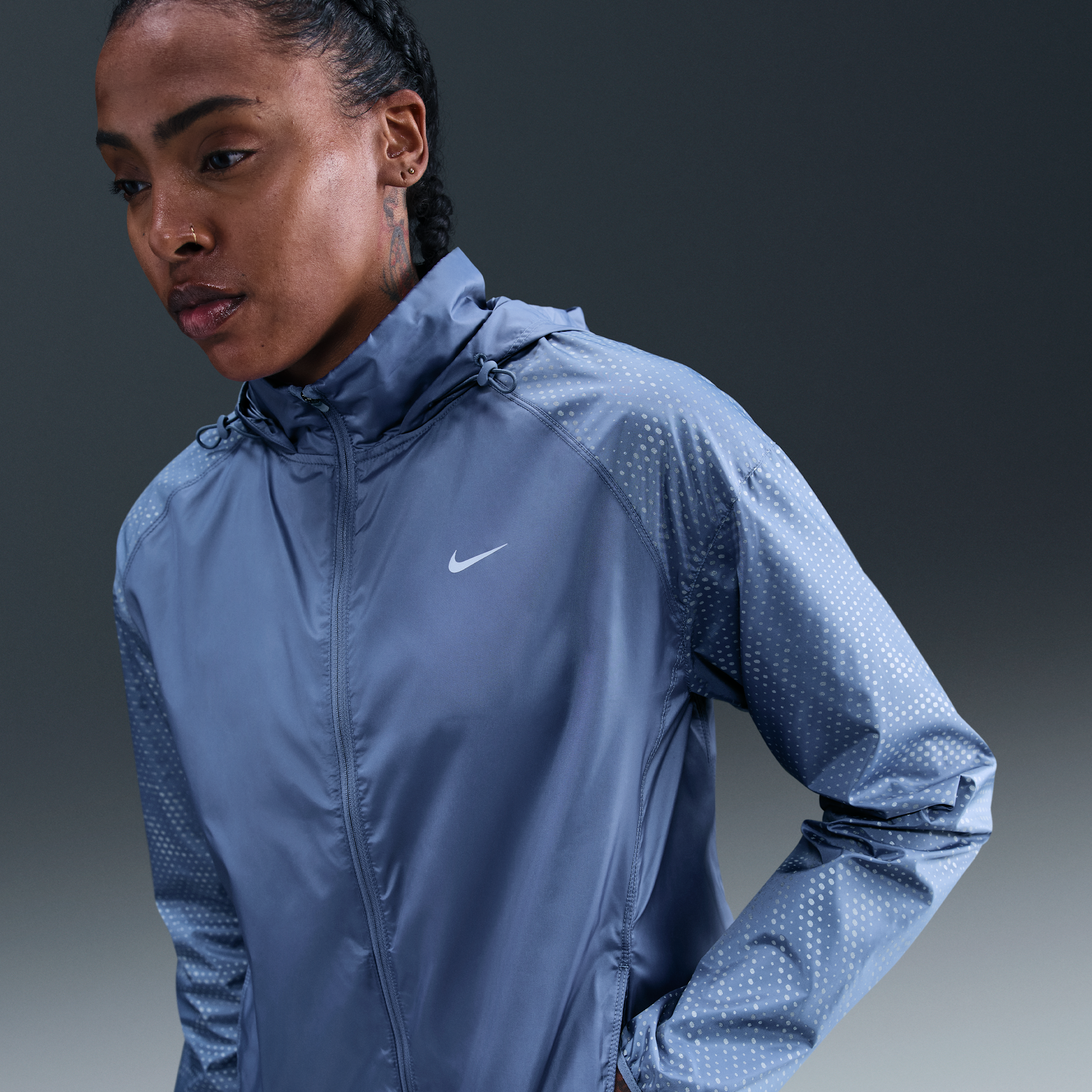 Nike Tempo Flash Repel hardloopjack voor dames - Blauw