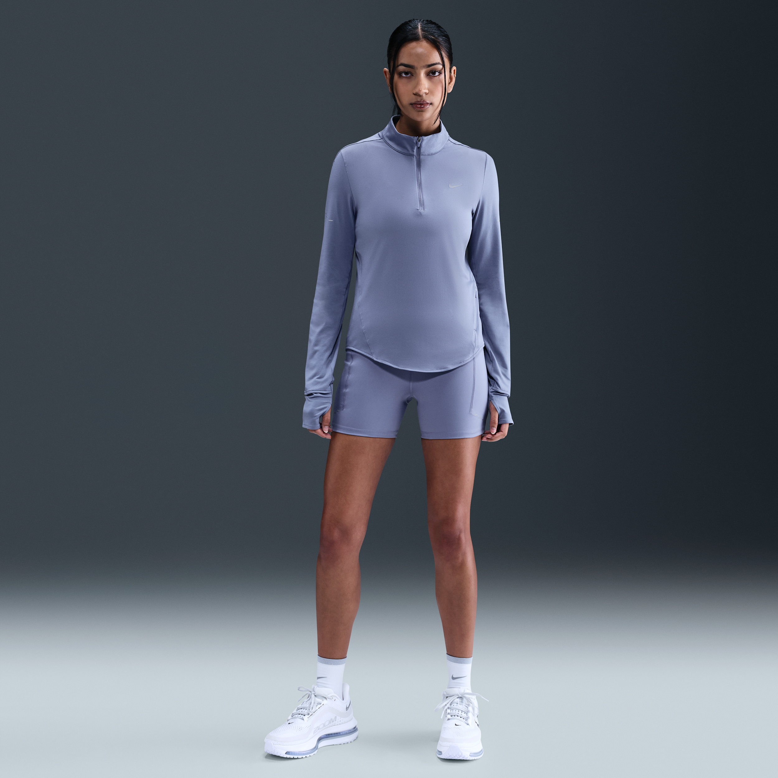 Nike Swift strakke hardloopshorts met binnenbroekje, hoge taille en zakken voor dames (10 cm) - Blauw