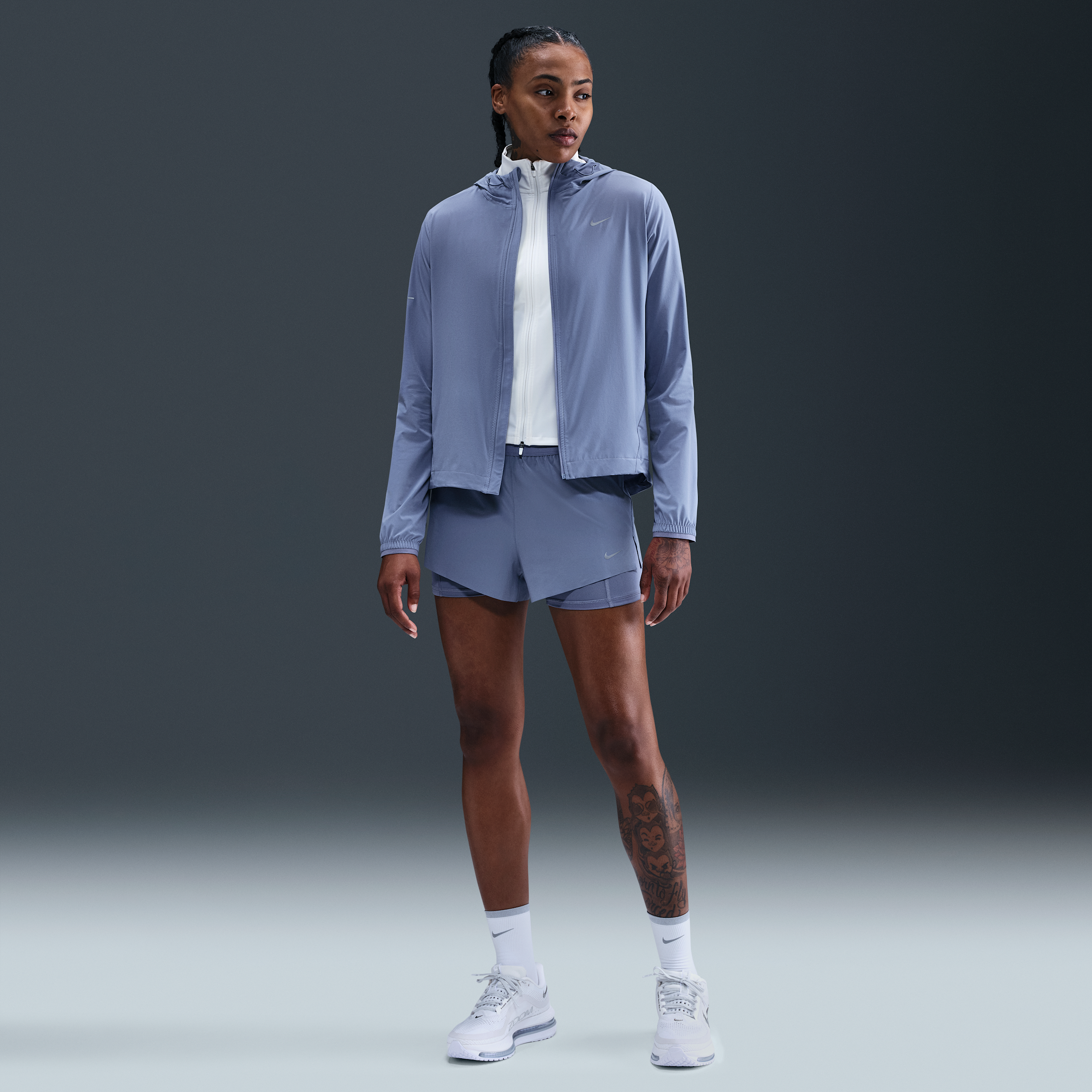 Nike Swift Dri-FIT 2-in-1 hardloopshorts met halfhoge taille voor dames - Blauw
