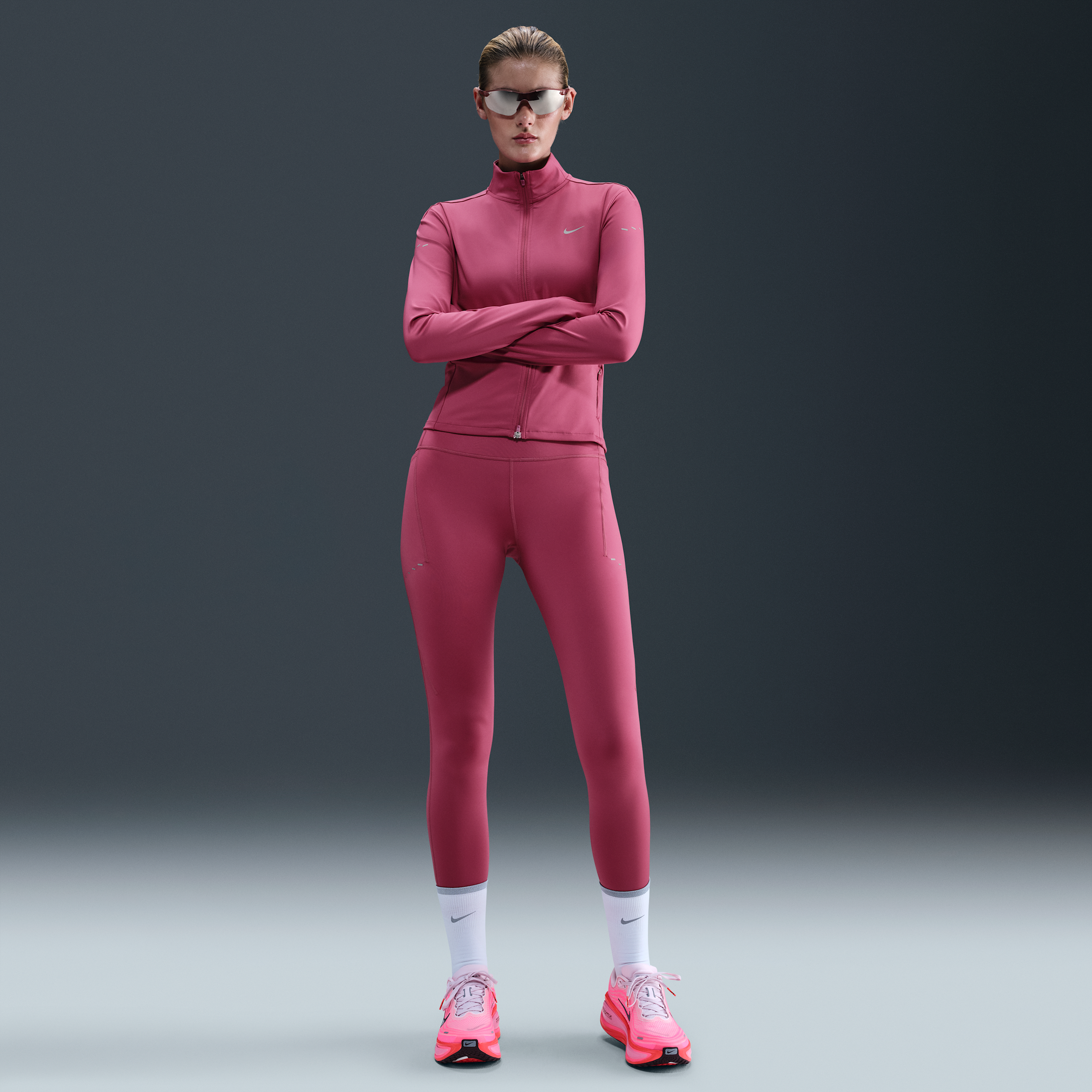 Nike Swift 7/8-hardlooplegging met hoge taille en zakken voor dames - Paars