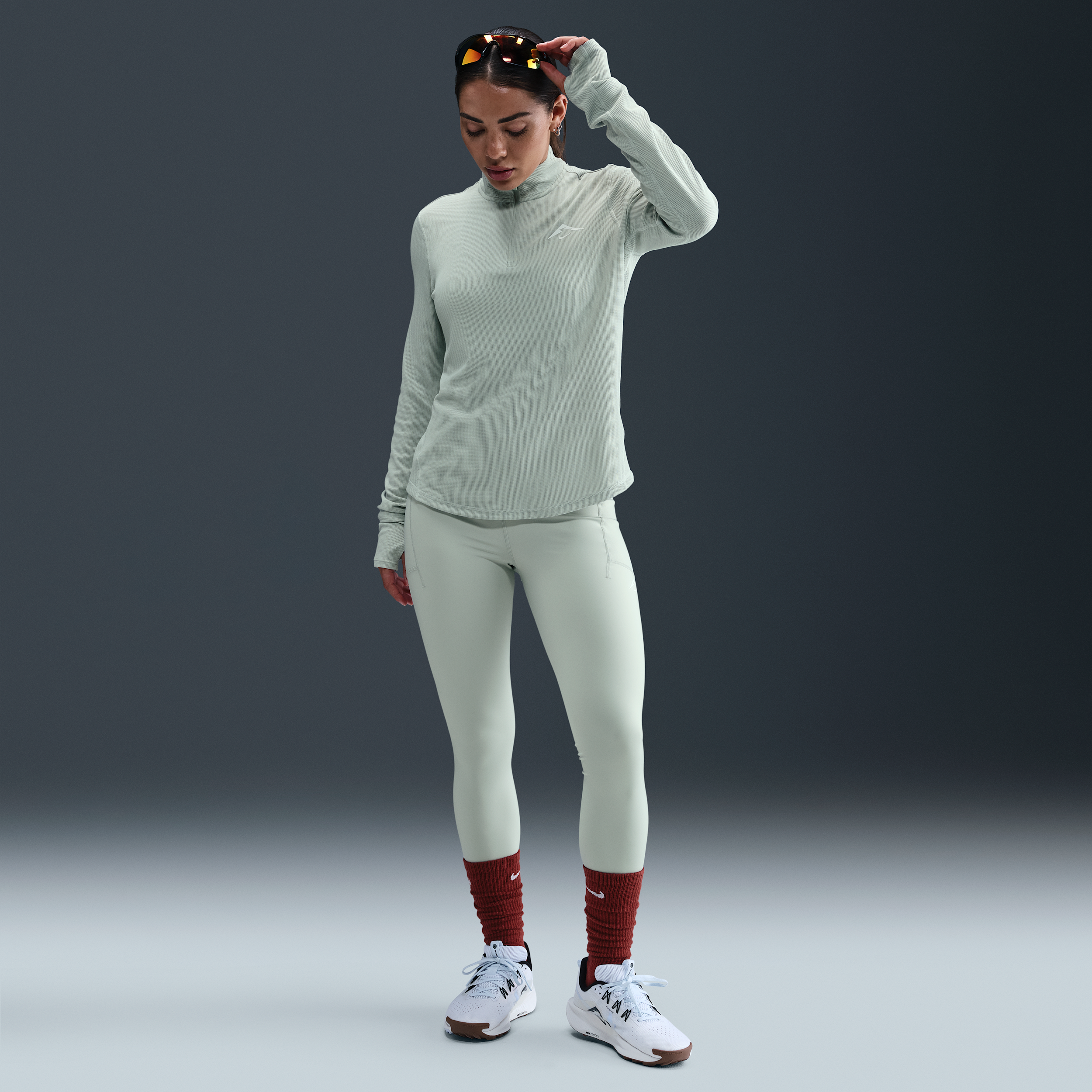 Nike Trail 7/8-hardlooplegging met hoge taille voor dames - Grijs