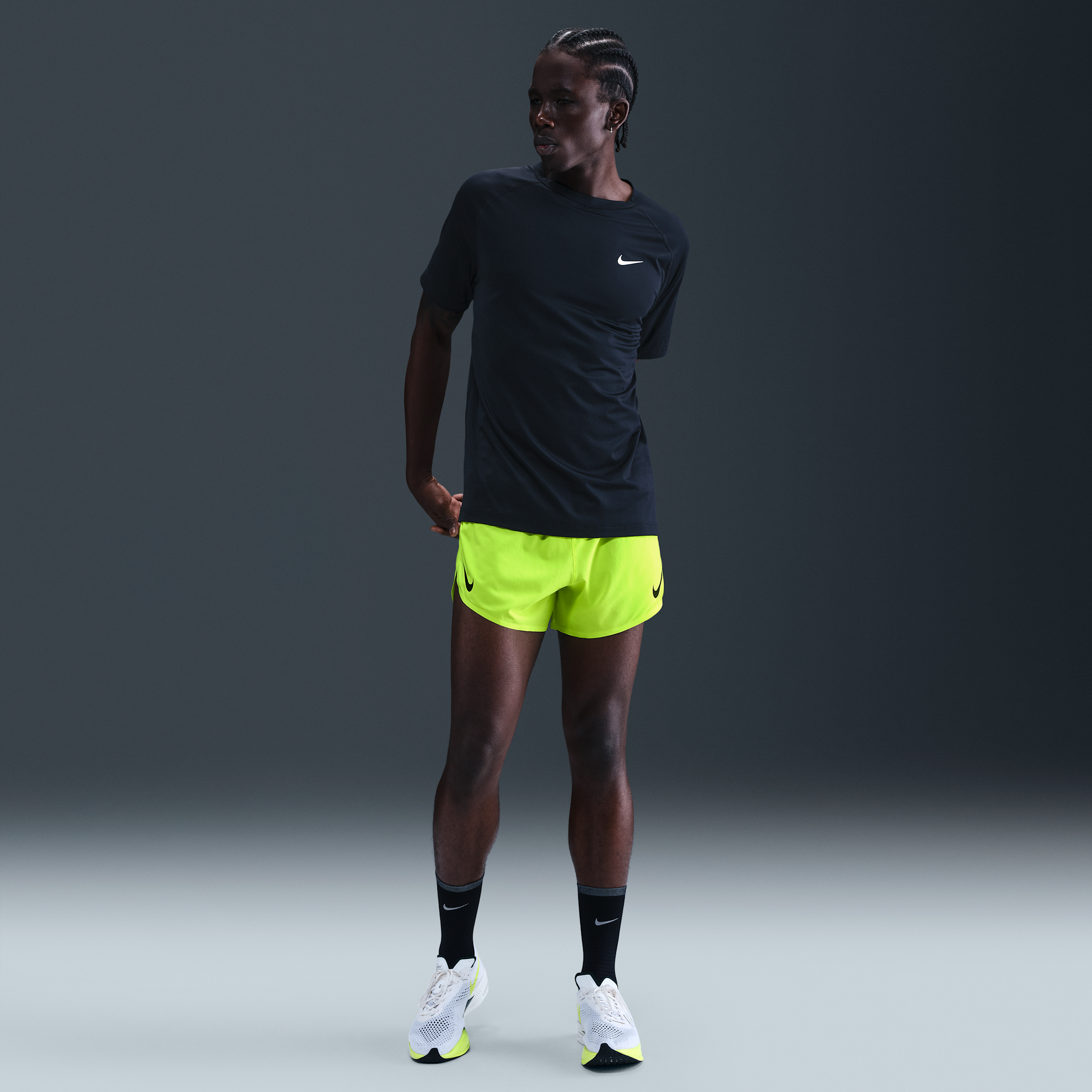 Nike AeroSwift Dri-FIT ADV hardloopshorts met binnenbroek voor heren (10 cm) - Geel