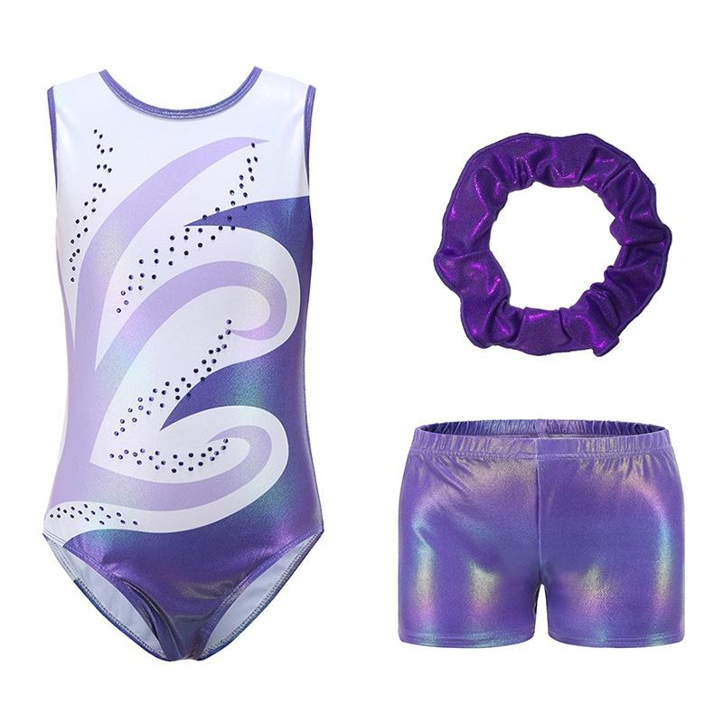 Sunnyway 5-12 jaar meisjes borduurwerk glitter ballet maillots gymnastiektraining bodysuits set danskledingpakken 8