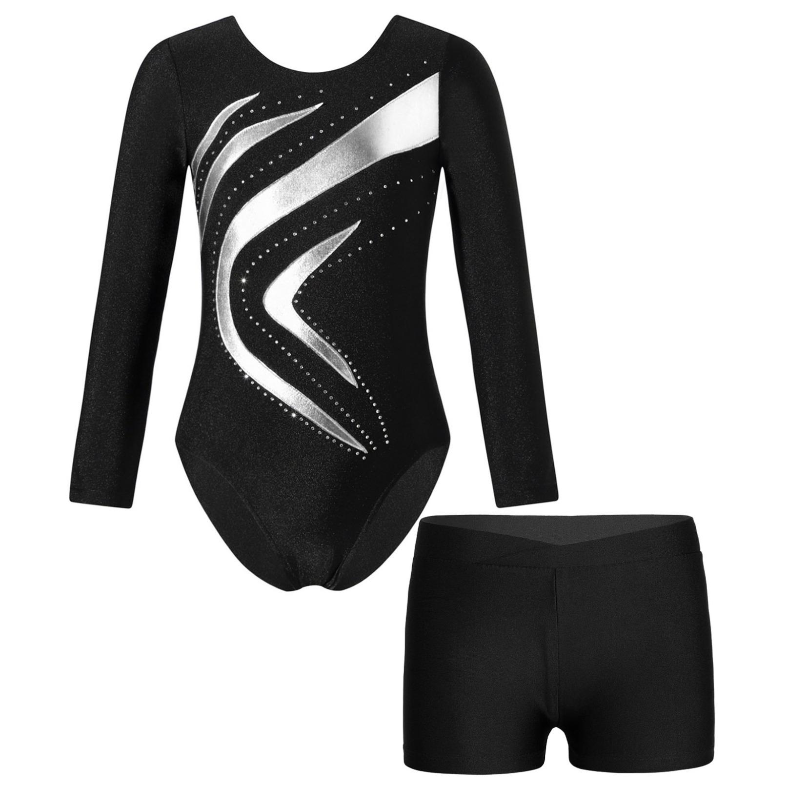 WinYing Gymnastiekpakje voor meisjes Danspakje met lange mouwen Ballet Schaatsen Prestatiekostuum Stage Dancewear 11-12 Years