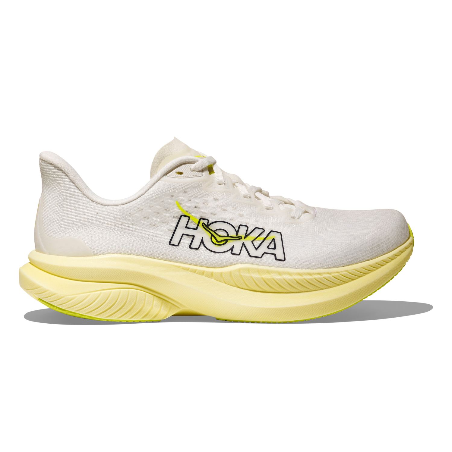 Hoka One One Hoka Mach 6 hardloopschoenen White/Neon Hoka Citrus dames