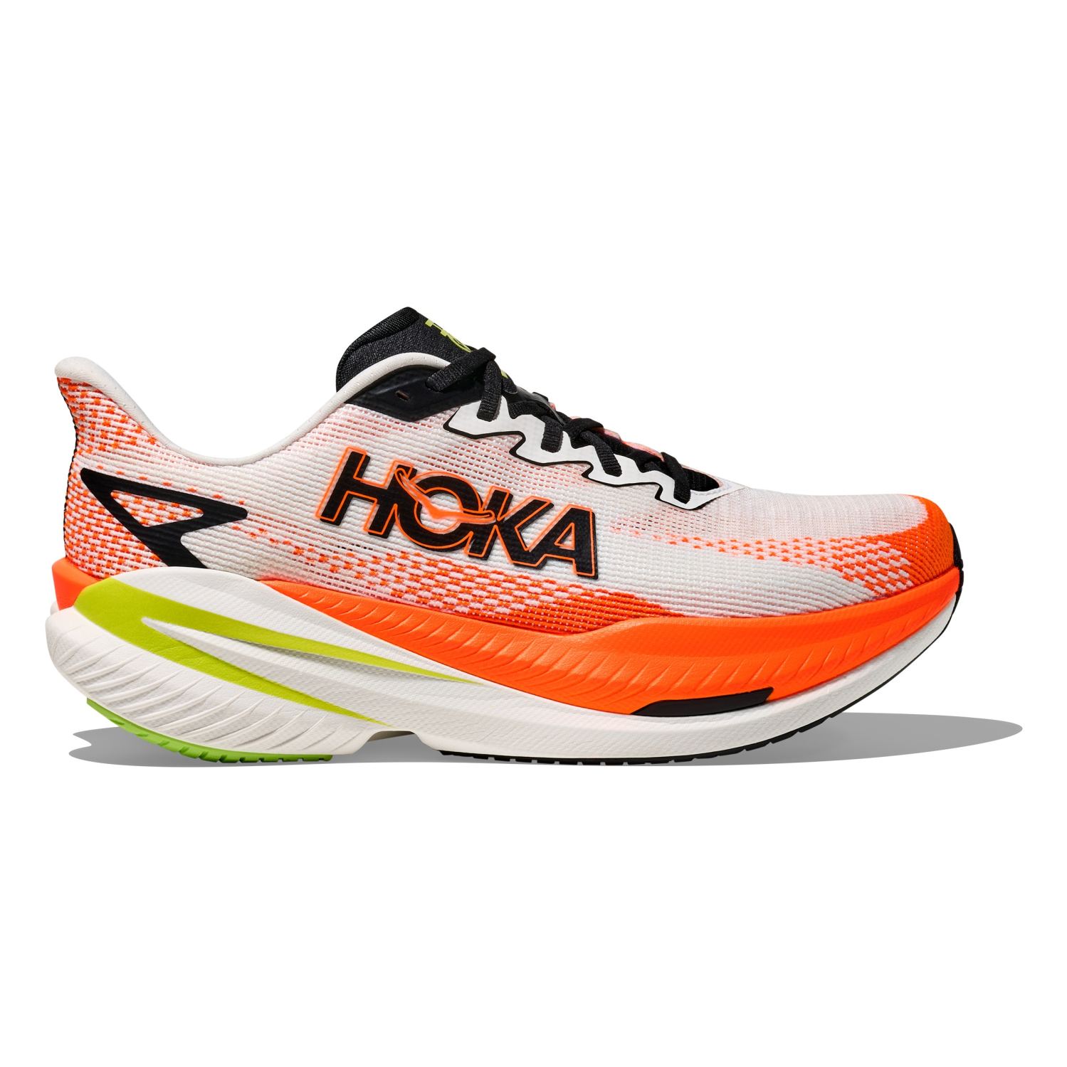 Hoka One One Hoka Mach X 3 hardloopschoenen White/Neon Tangerine heren