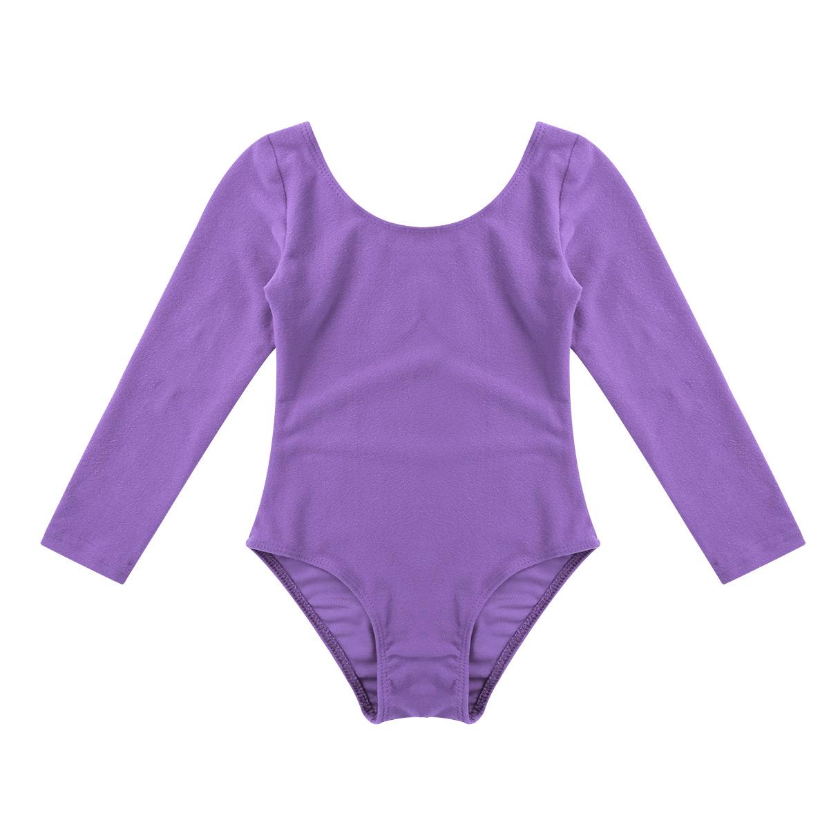 IEFiEL Balletkostuums Kinderen Lange Mouw Dans Bodysuit Gymnastiek Leotard Meisjes Ballet Tutu Danserkleding 2-3 Years lavendel