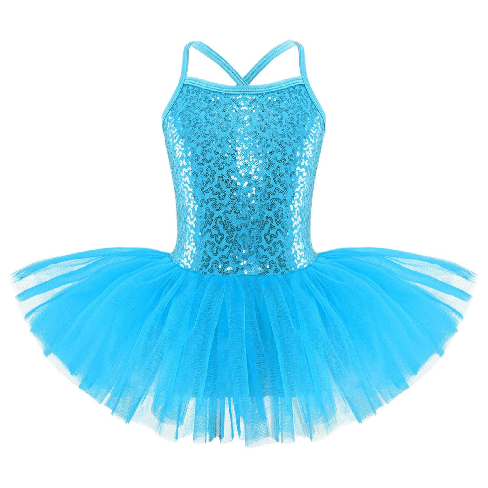 IEFiEL Kinderen Meisjes Lovertjes Hemdje Ballet Tutu Jurk Rok Turnpakje Ballerina Glinsterende Danskostuums 7-8 Years