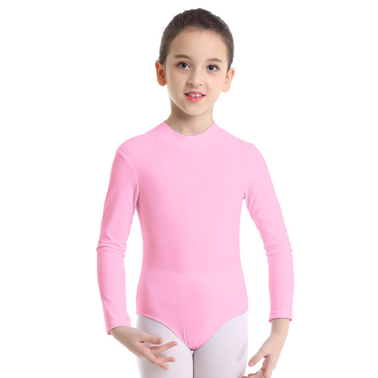 IEFiEL Meisjes Lange Mouwen Mock Hals Ballet Dans Kleding Gymnastiek Turnpakje Jumpsuit Unitard Ballerina Danskleding 9-10 Years