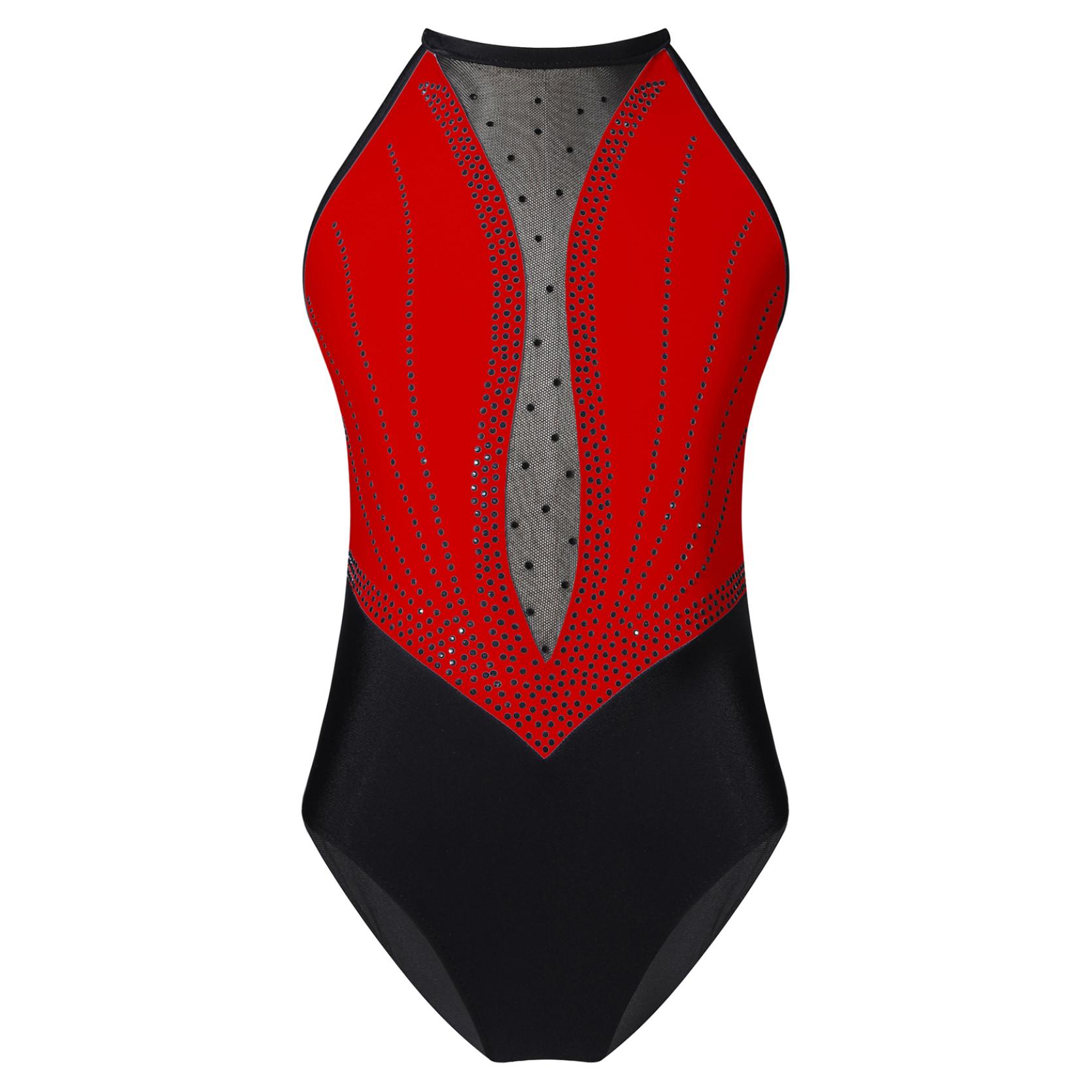 IEFiEL Kinderen meisjes ballet dans turnpakje mouwloze gymnastiek workout bodysuit glanzende strass backless danskostuums 7-8 Years