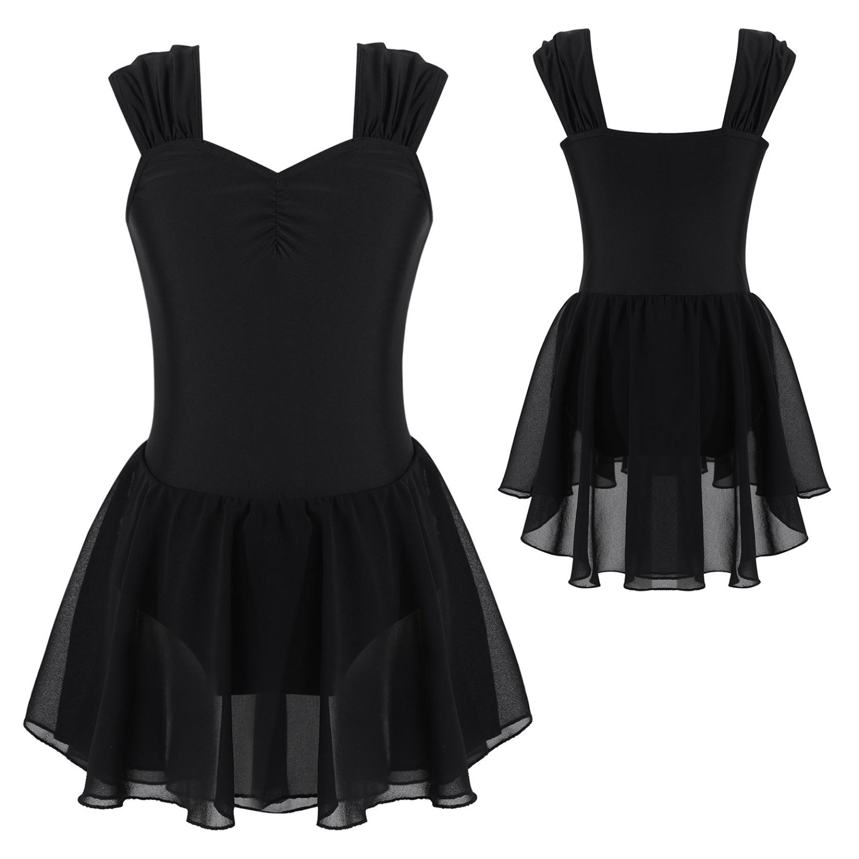 IEFiEL Kinderen Meisjes Mouwloze Ruches Ballet Dans Tutu Jurk Turnpakje Figuur Schaatsen Jurk Ballerina Kostuum 3-4 Years