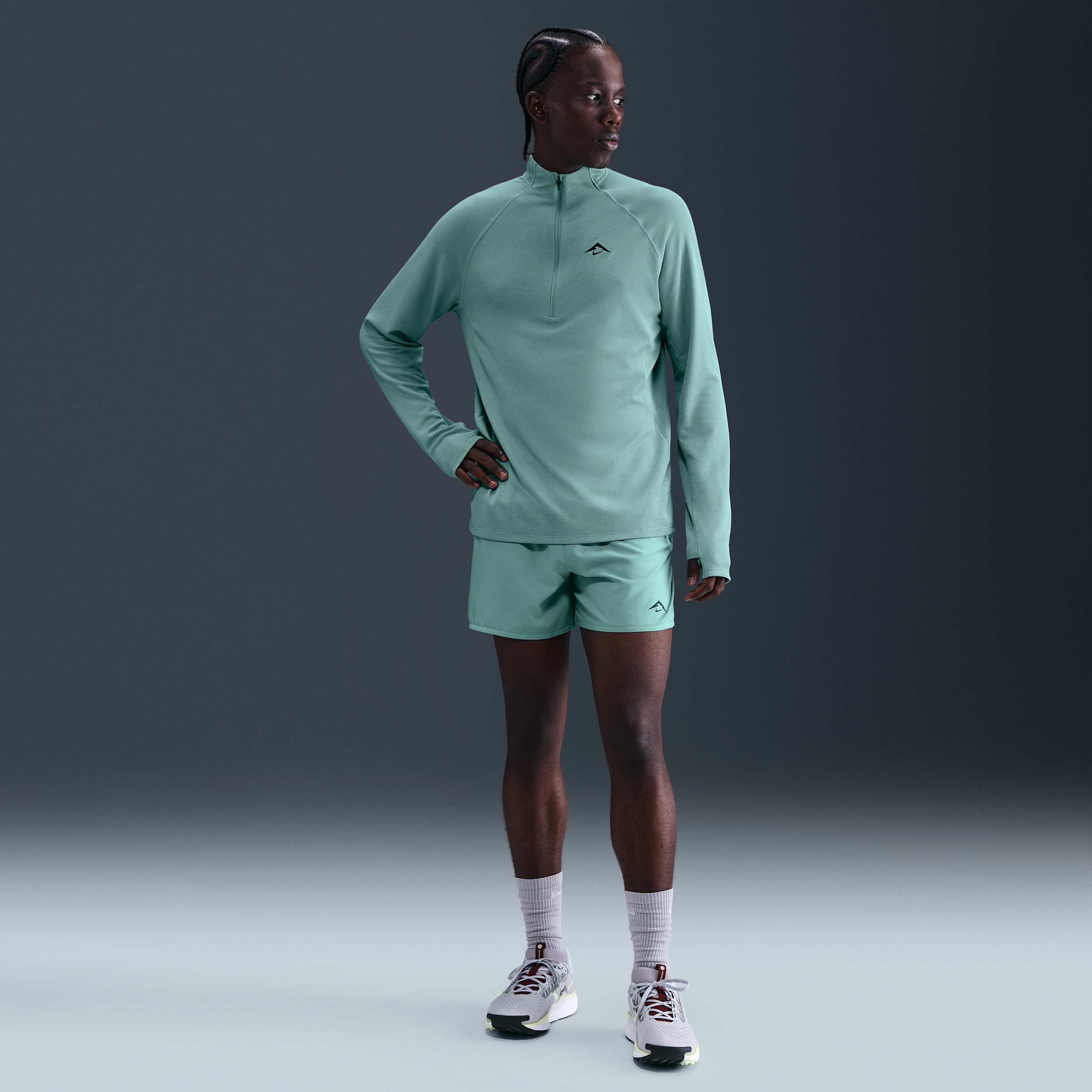 Nike Trail Second Sunrise Dri-FIT ADV hardloopshorts met binnenbroek voor heren (13 cm) - Groen