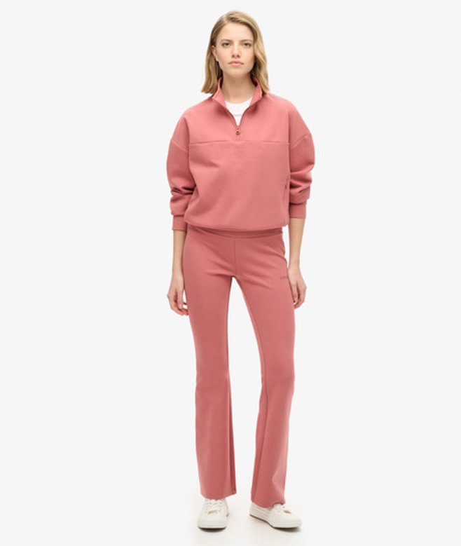 Superdry Sport Tech Joggingbroek met Lage Taille en Wijde Pijpen Roze