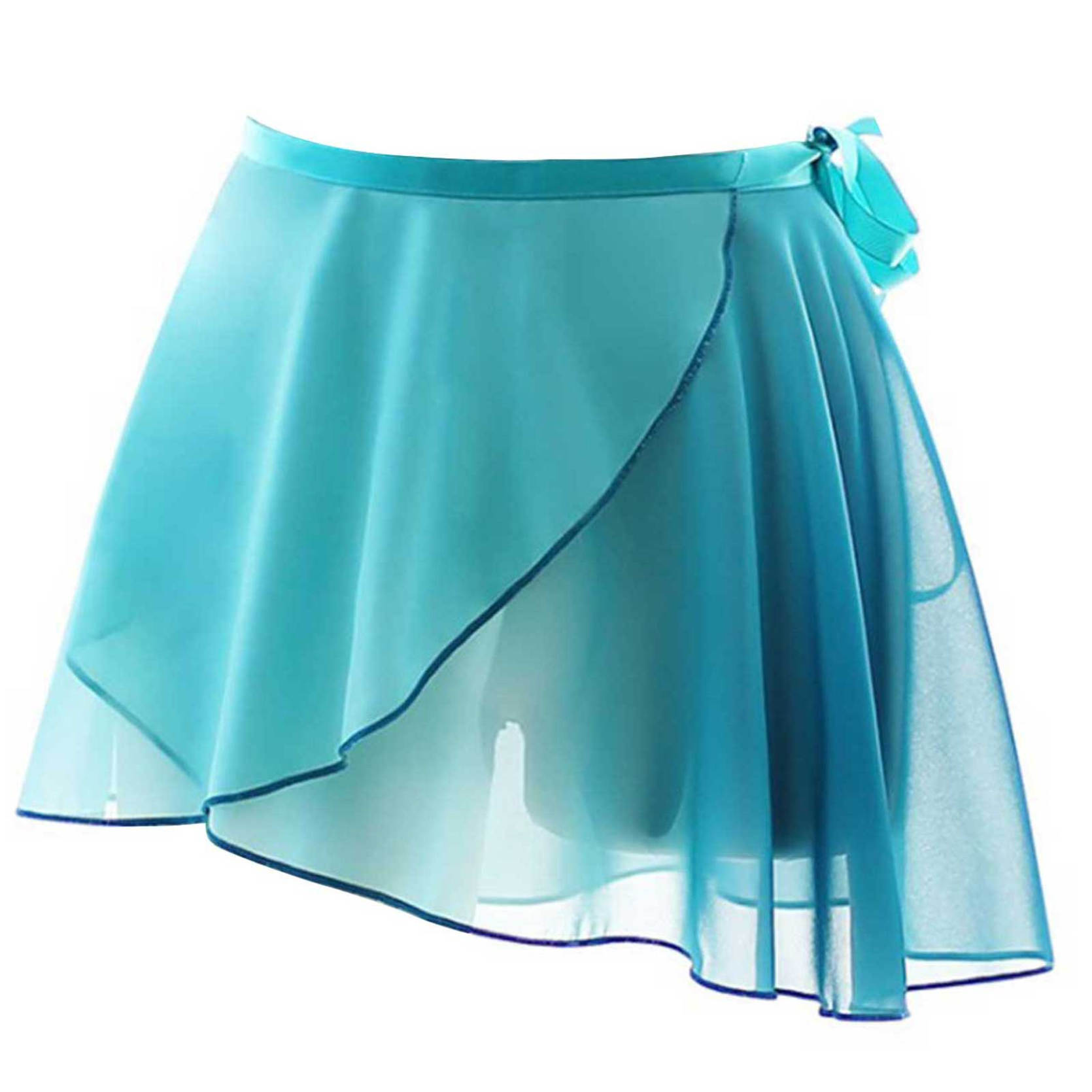 IEFiEL Dames Vetersluiting Gradiënt Chiffon Wikkelrok Ballet Dans Training Gymnastiek Prestaties Asymmetrische minirok OneSize