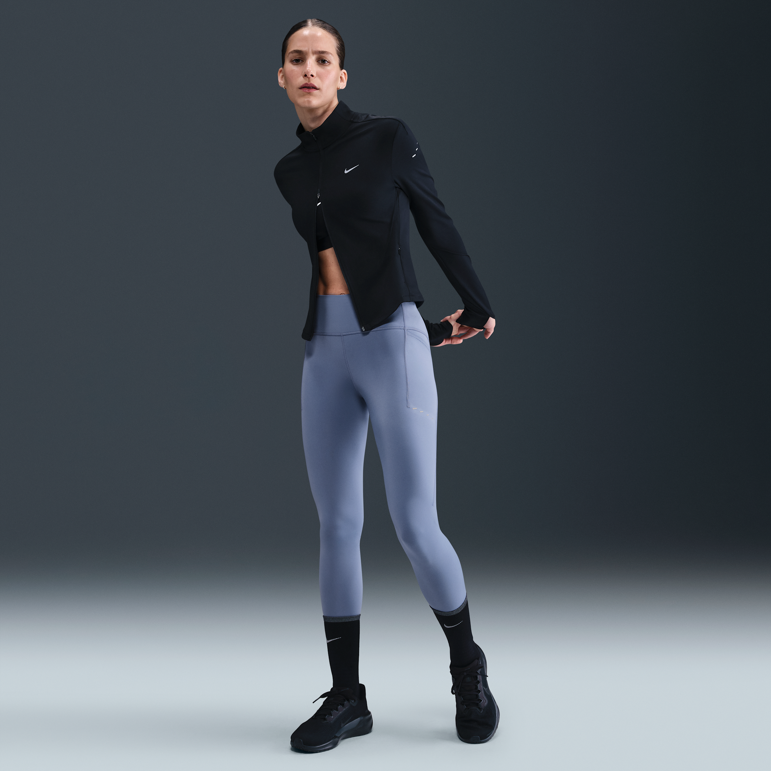 Nike Swift 7/8-hardlooplegging met hoge taille en zakken voor dames - Blauw