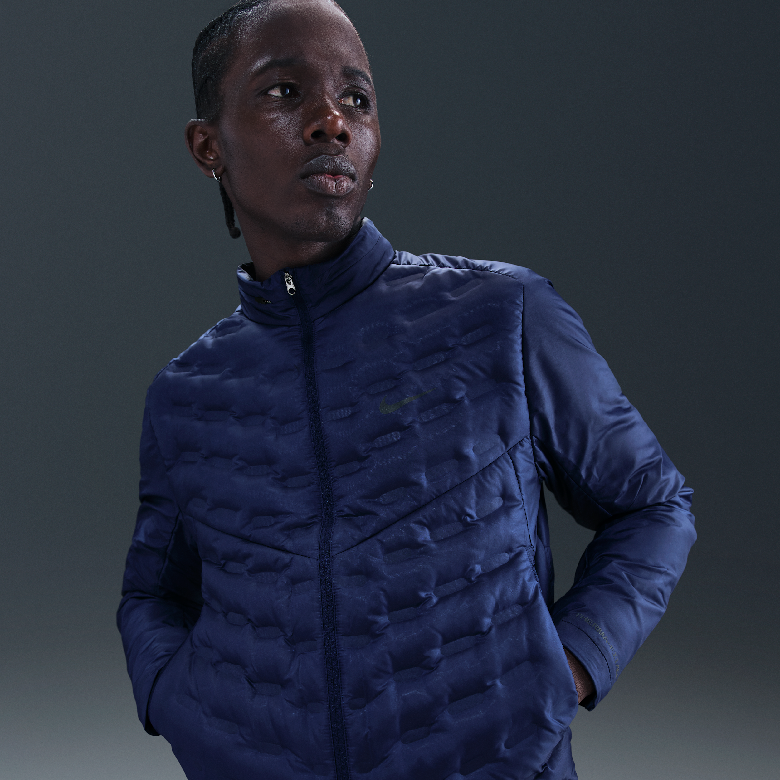 Nike Therma-FIT ADV AeroLoft Repel hardloopjack met dons voor heren - Blauw