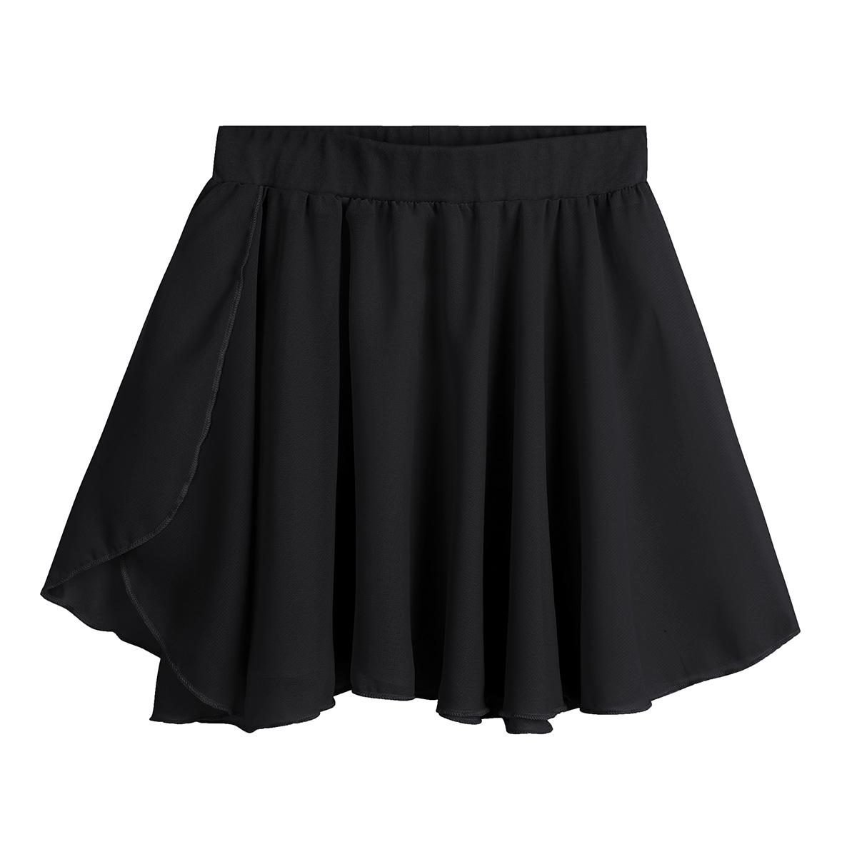 IEFiEL Kinderen Meisjes Ballet Dans Rokken Chiffon Mini Pull-On Wikkelrok Ballerina Verkleedkostuum Feest Tutu 5-6 Years zwart