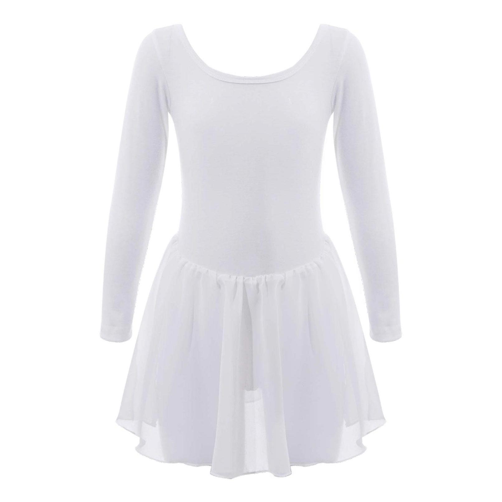 Manyakai Meisjes Lange Mouw Ballet Gymnastiek Dans Turnpakje Tutu Jurk Prestaties Danskostuums 2-3 Years