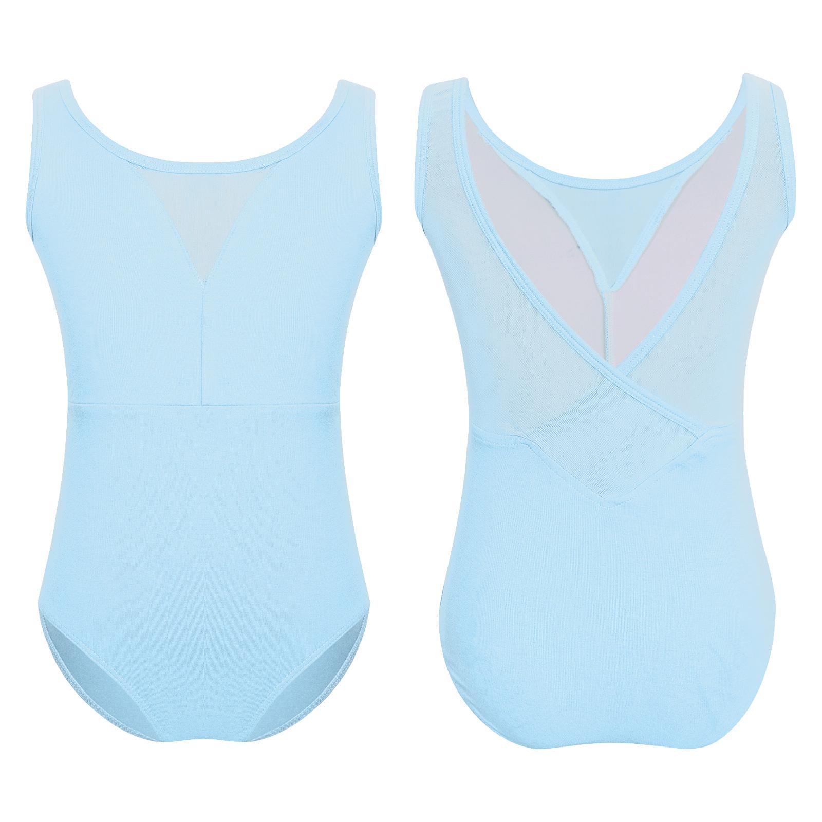 Yunduantong-home Kinderen Meisjes Patchwork V-Rug Gymnastiek Leotard Dans Kleding Ballerina Danskleding Ballet Dans Training Prestatie Kostuum