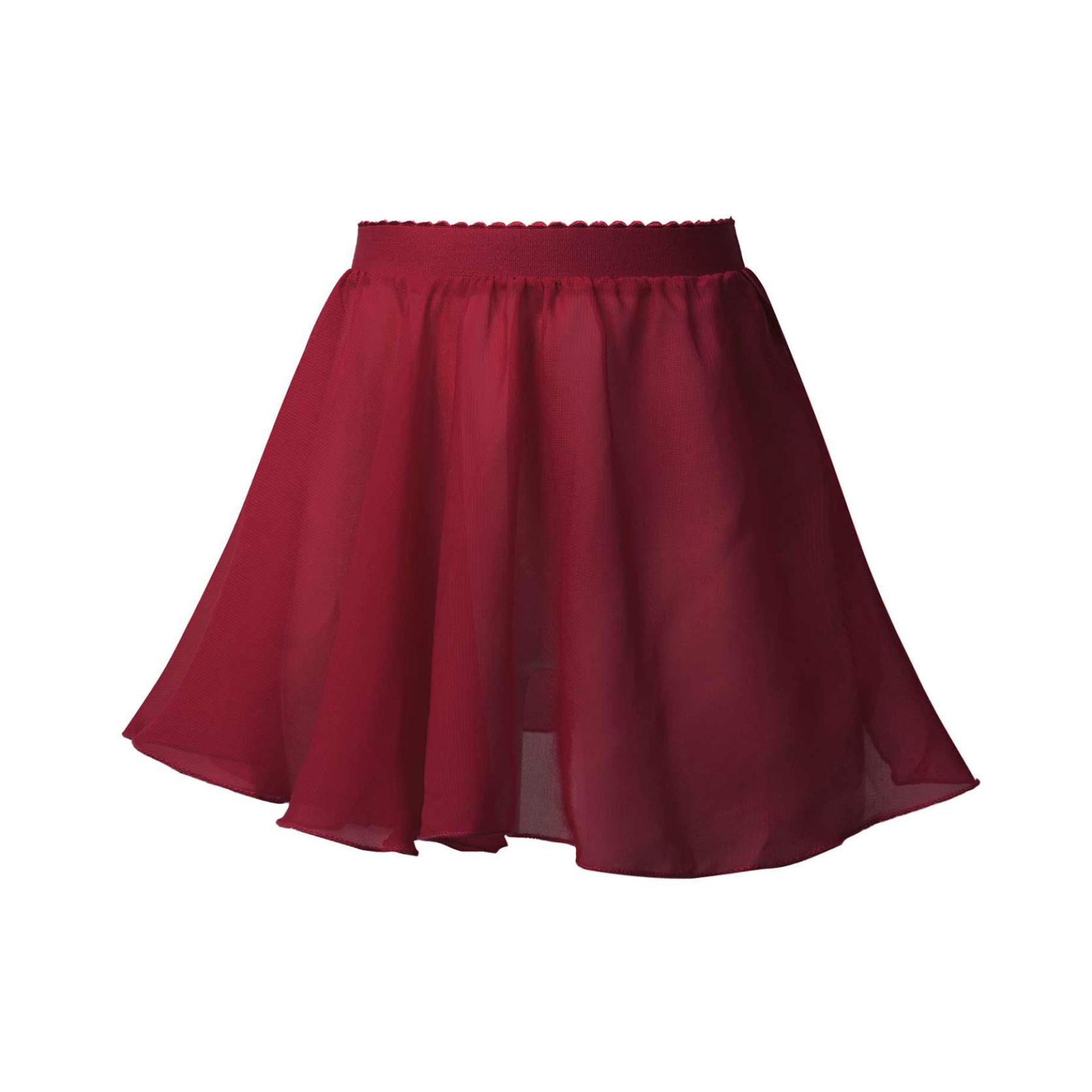 Yunduantong-home Kinderen meisjes ballet wikkelrokken pure chiffon sluier rok dans over sjaal pull-on rok voor maillots 7-8 Years claret