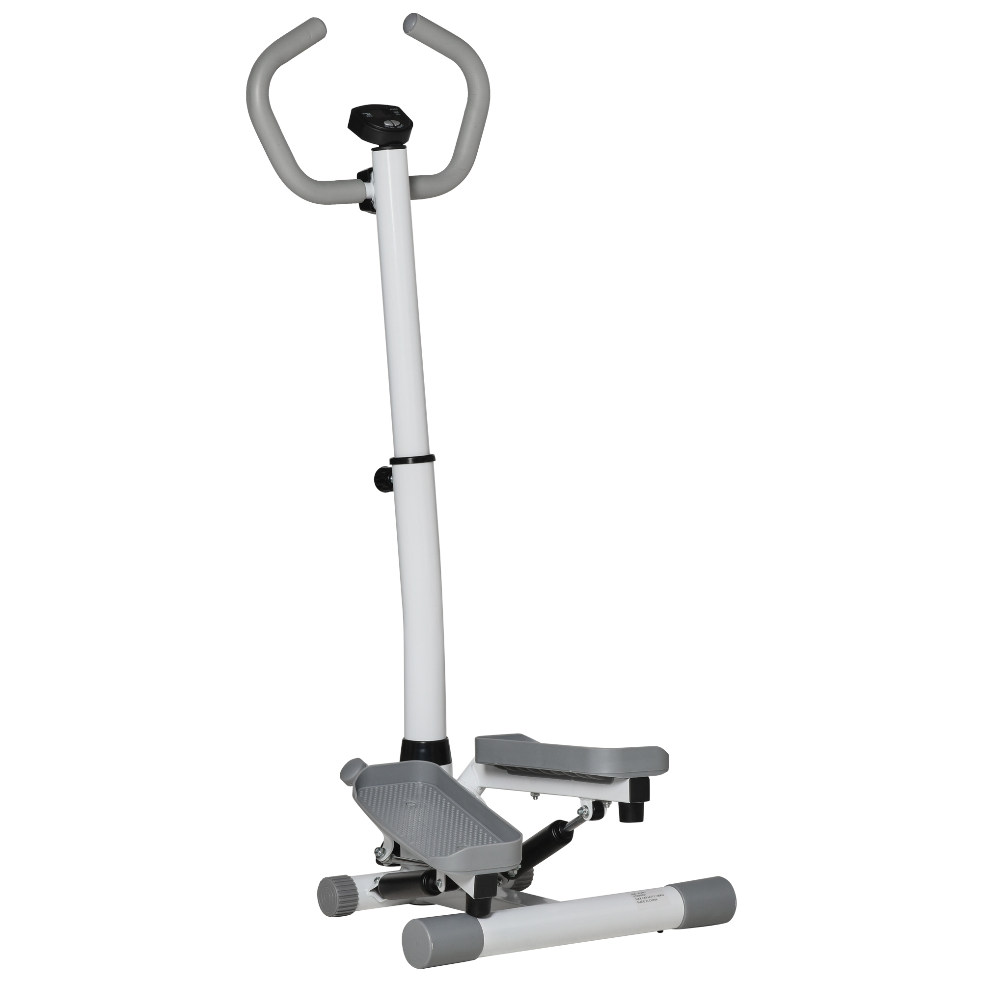 HOMCOM Stepper hometrainer voor thuis met LCD-scherm, instelbare snelheid, Metaal ABS, 55 x 53 x 118-128 cm
