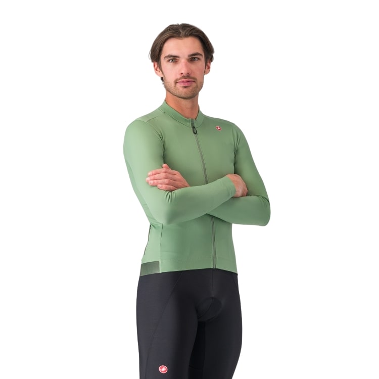Castelli Espresso thermal jersey lange mouw green pepper heren