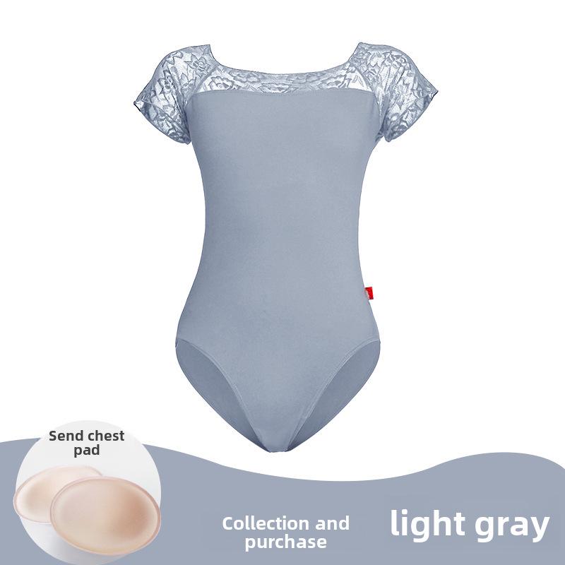 EchoMart Danskleding voor dames: Kanten ballet- en gymnastiekjumpsuit voor volwassenentraining XL