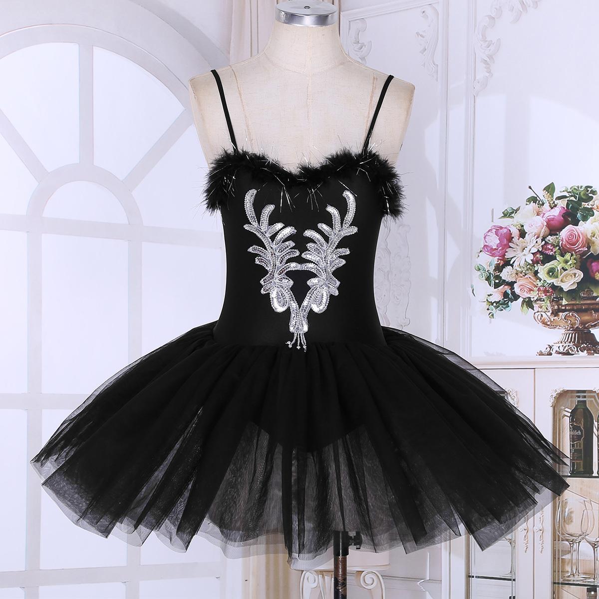 IEFiEL Zwanenmeer Kostuum Ballet Tutu Rok voor Meisje Dans Kostuum Podium Professionele Ballet Tutu Jurk M zwart
