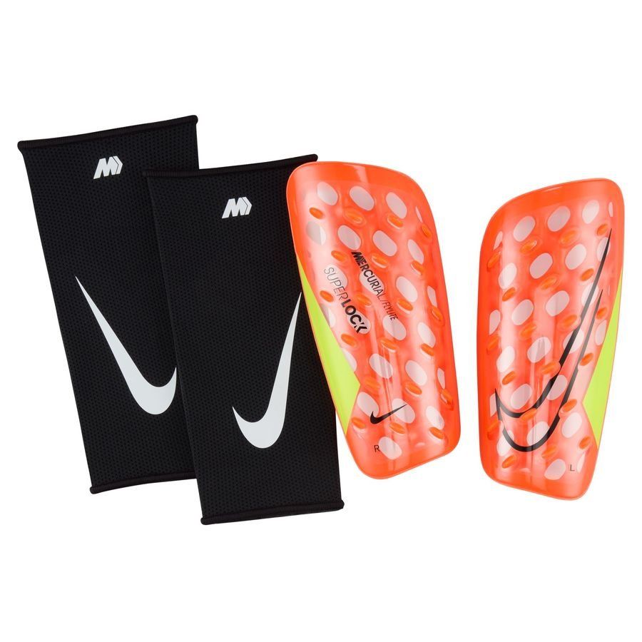 Nike Scheenbeschermers Mercurial Flylite Superlock Max Voltage - Oranje/Neon/Zwart