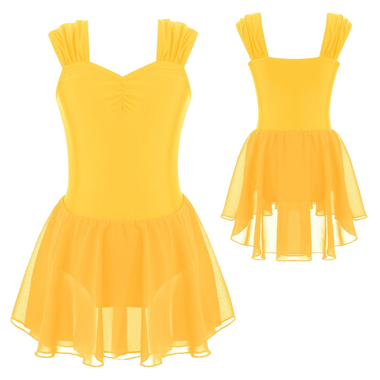Yunduantong-electronic Kinderen Meisjes Ballet Tutu Prinsessenjurk Lyrische Danskostuums Gymnastiek Turnpakje Moderne Lyrische Ballroom Danskleding Fancy Schaatsen 5-6 Years