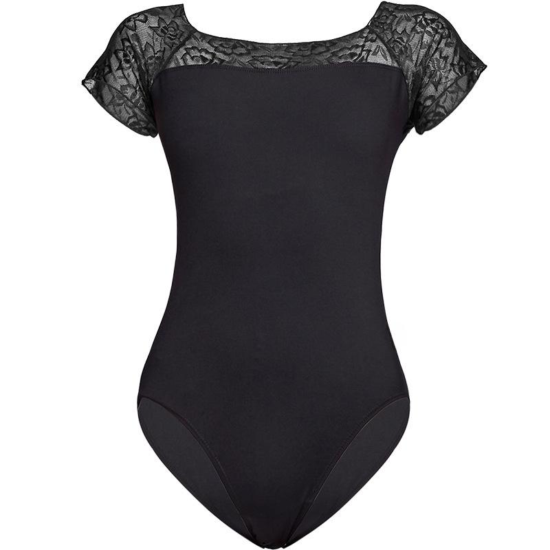 EchoMart Danskleding voor dames: Kanten ballet- en gymnastiekjumpsuit voor volwassenentraining M