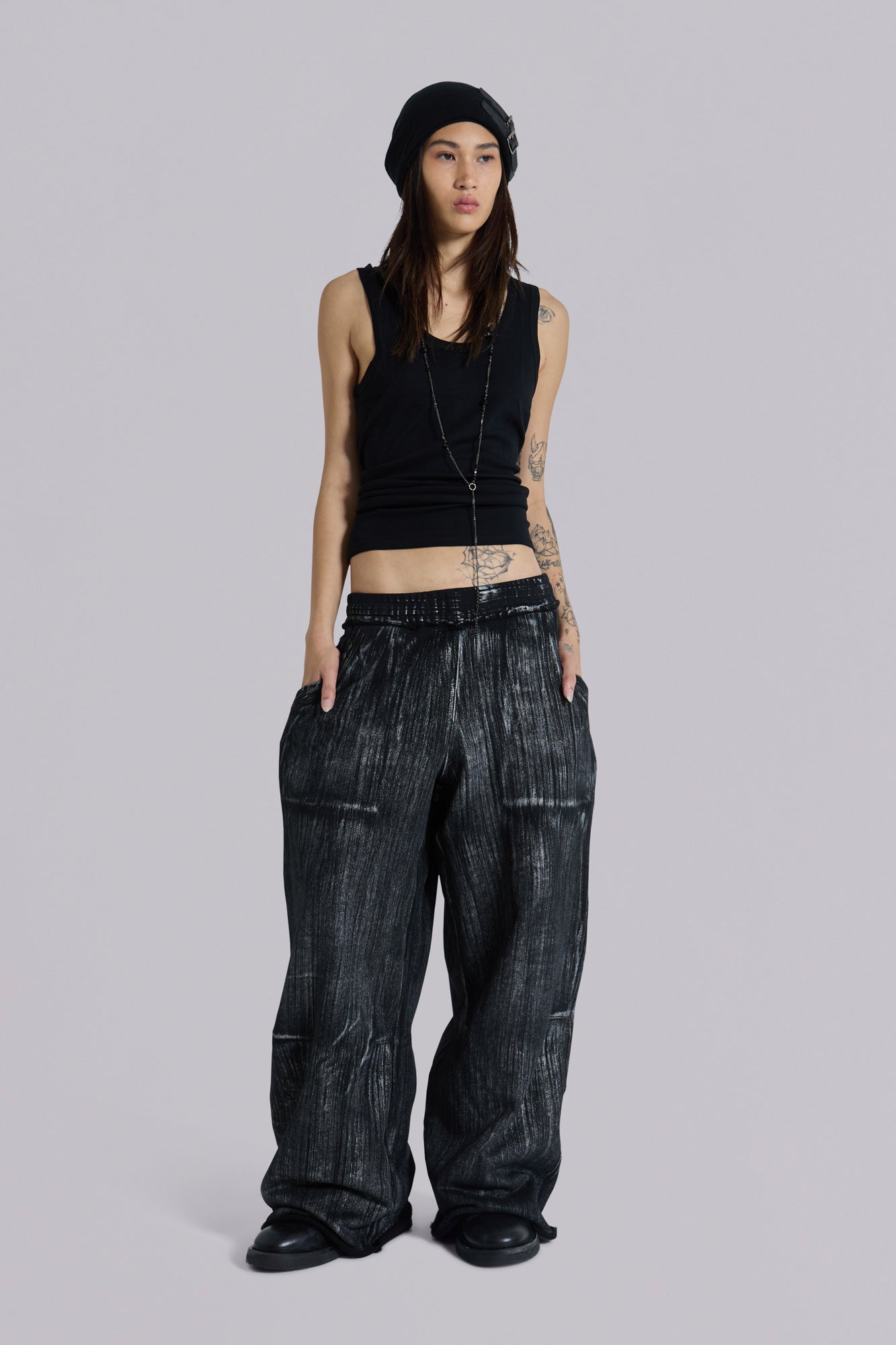 Jaded London Gunmetal Wash Monster Joggers