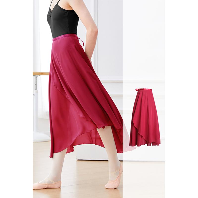 TBommy Balletrok Vrouwen Lange Dansrok Fee Chiffon Lange Ballet Tutu Jurk Dansjurk One Size bordeaux
