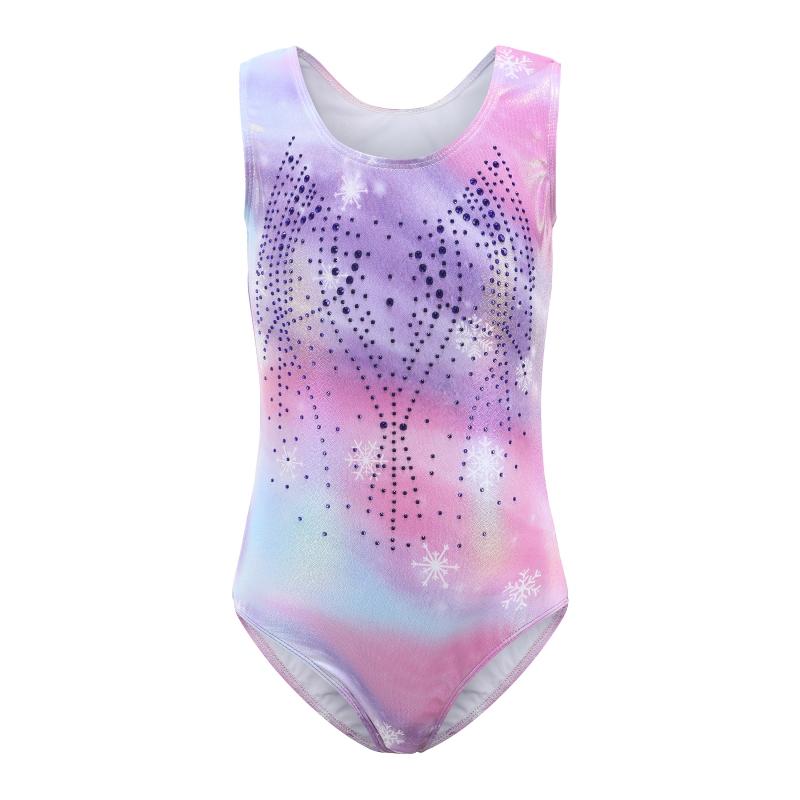 Sunnyway Gymnastiek maillots voor meisjes Bronzing dans turnpakje Mouwloze danskleding Meisjes maillots Atletische balletdansjurk Kinderen 5-14 jaar 6