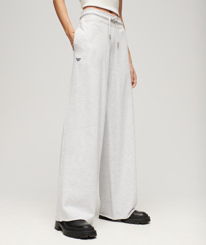 Superdry Essential Joggingbroek met Rechte Pijpen en Logo Lichtgrijs